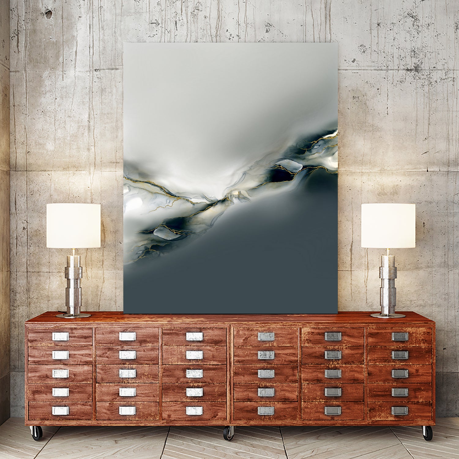 Ink Collection by Art Tonial on GIANT ART - bleu abstract