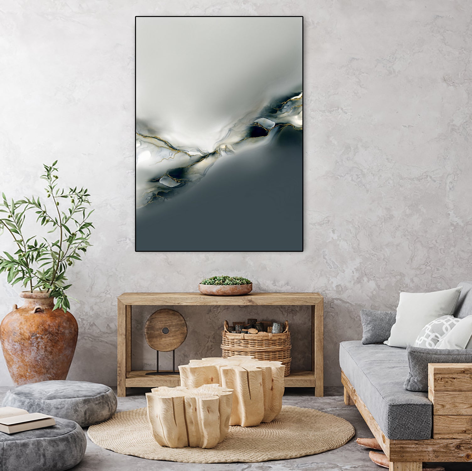 Ink Collection by Art Tonial on GIANT ART - bleu abstract