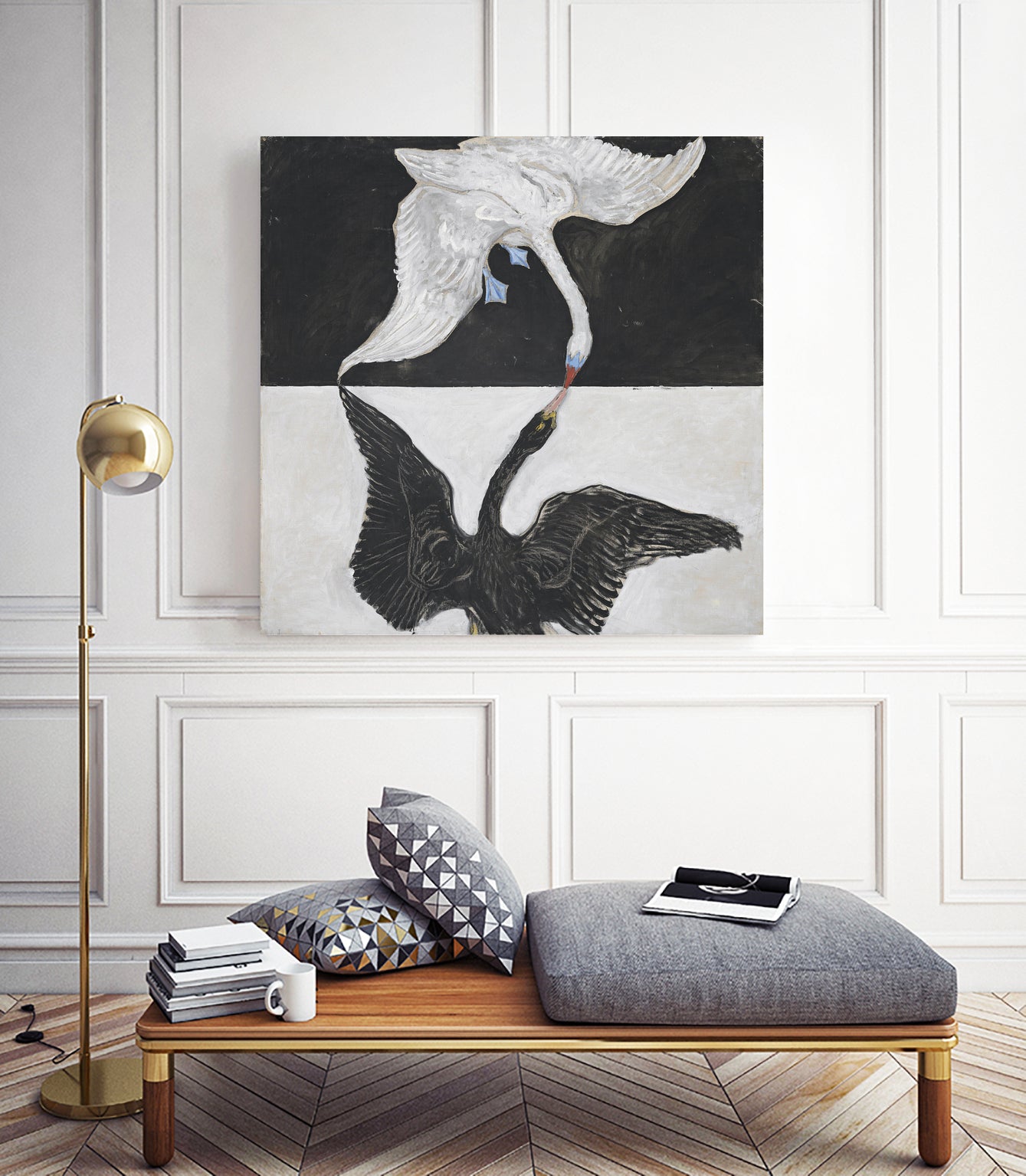 Group IX/SUW, No. 1, The Swan, No. 1, 1914-1915 by Hilma af Klint on GIANT ART - white museums birds