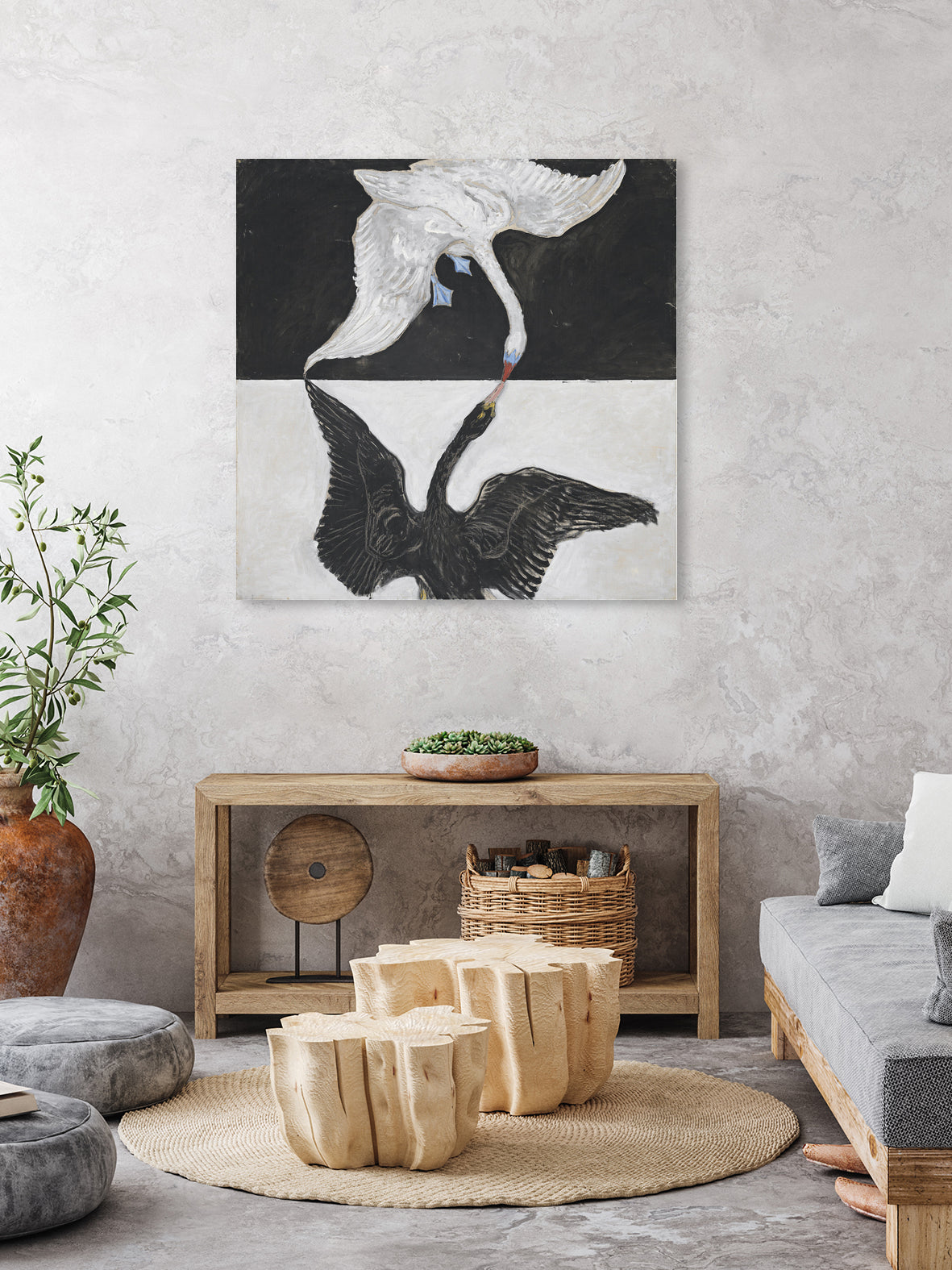 Group IX/SUW, No. 1, The Swan, No. 1, 1914-1915 by Hilma af Klint on GIANT ART - white museums birds