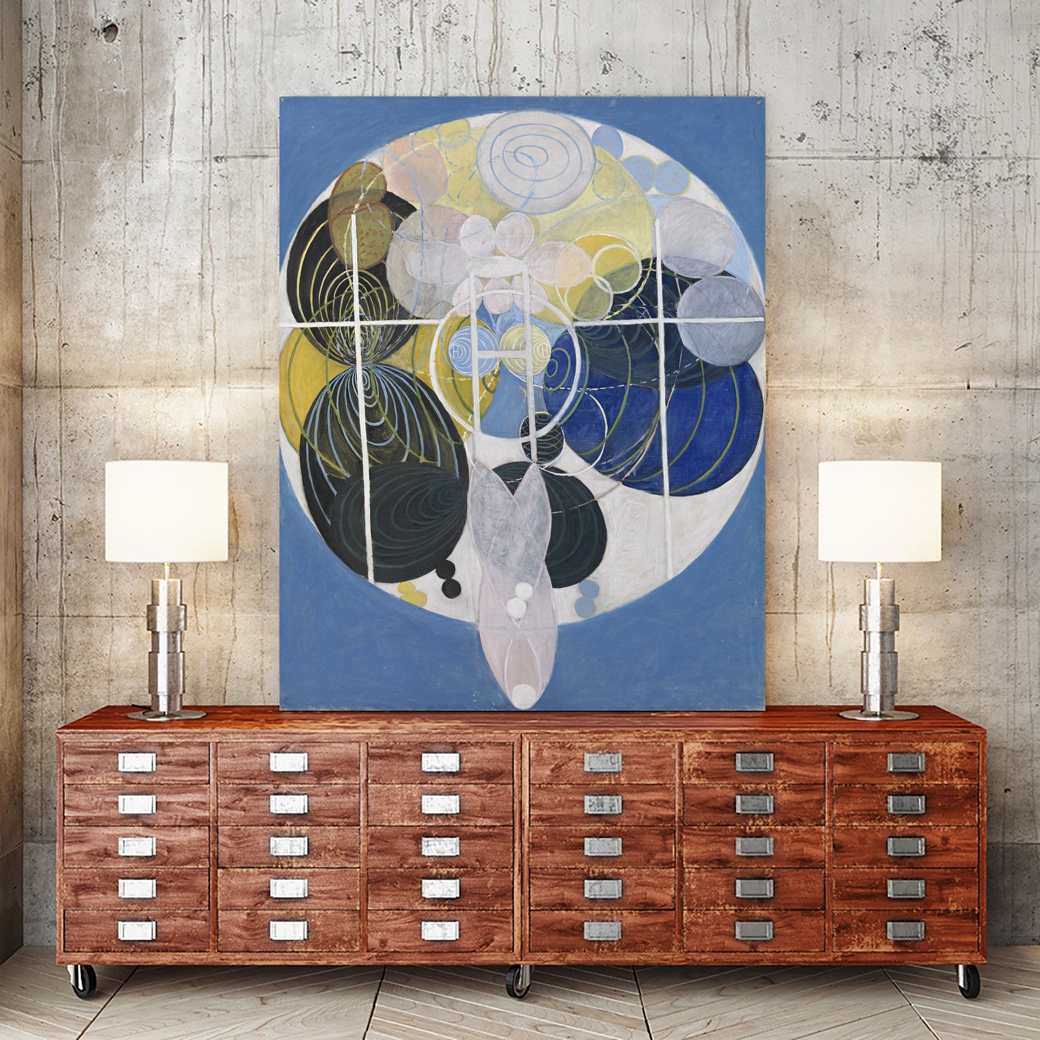 The Large Figure Paintings, No. 5, Group III, The Key to All Works to Date, The WU/Rose Series, 1907 by Hilma af Klint on GIANT ART - blue museums