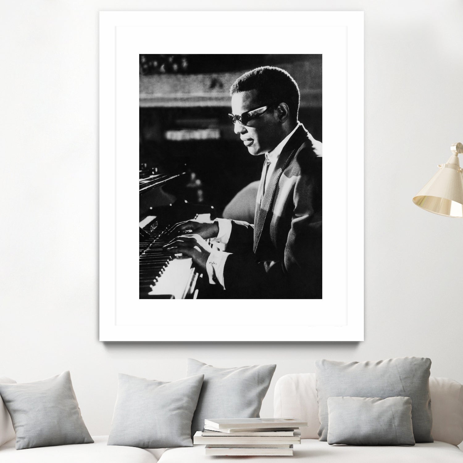 Ray Charles At The Piano by Bridgeman Images on GIANT ART - black and white photography