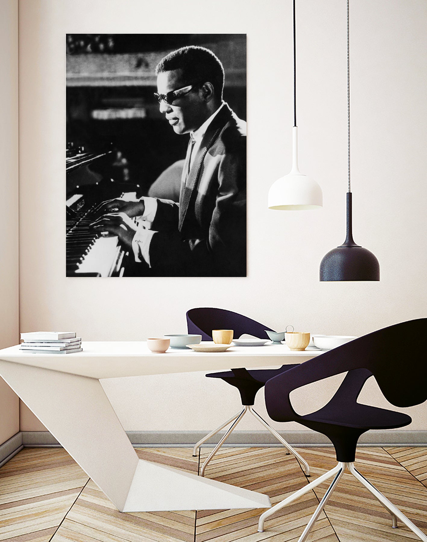 Ray Charles At The Piano by Bridgeman Images on GIANT ART - black and white photography