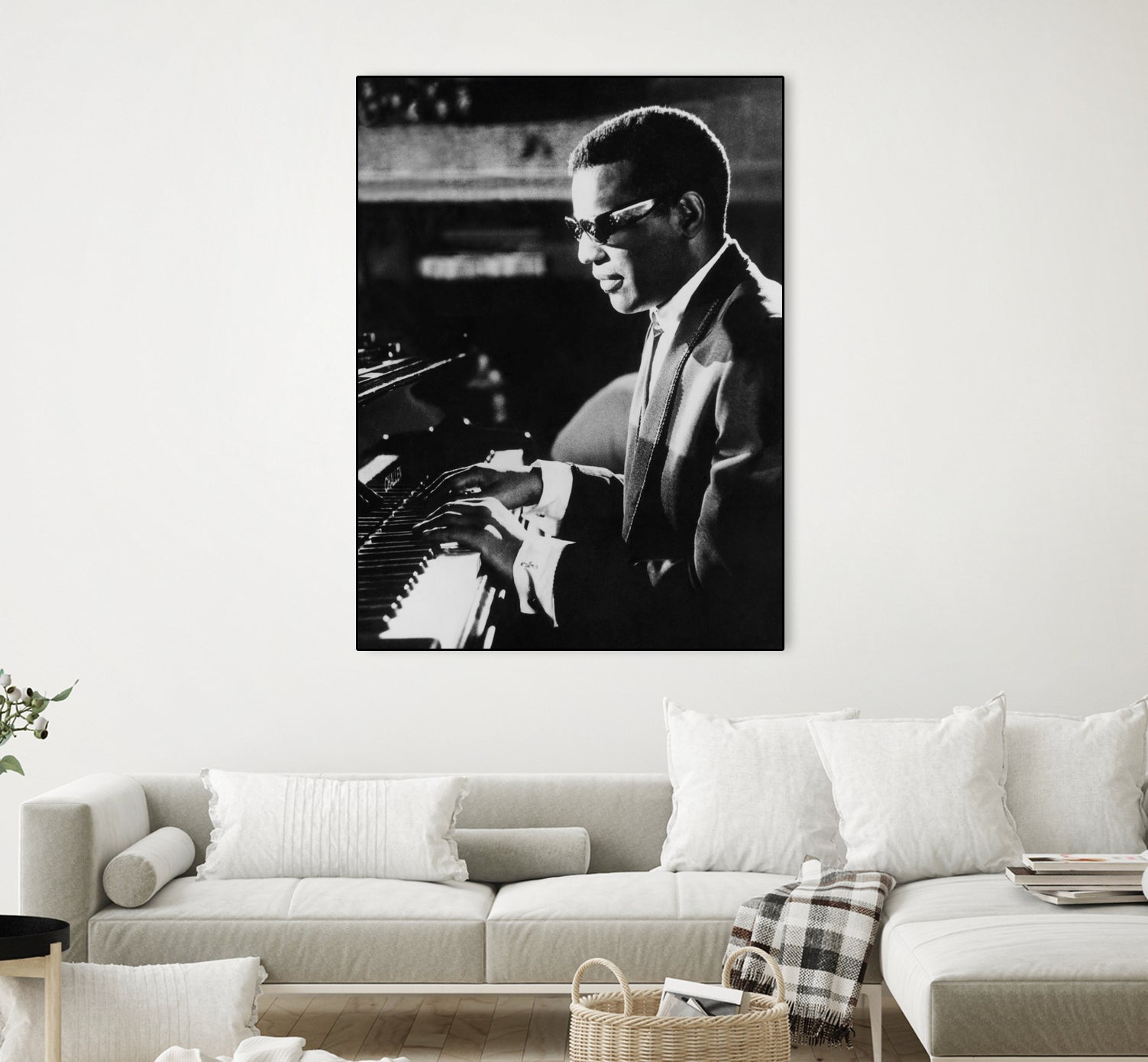 Ray Charles At The Piano by Bridgeman Images on GIANT ART - black and white photography