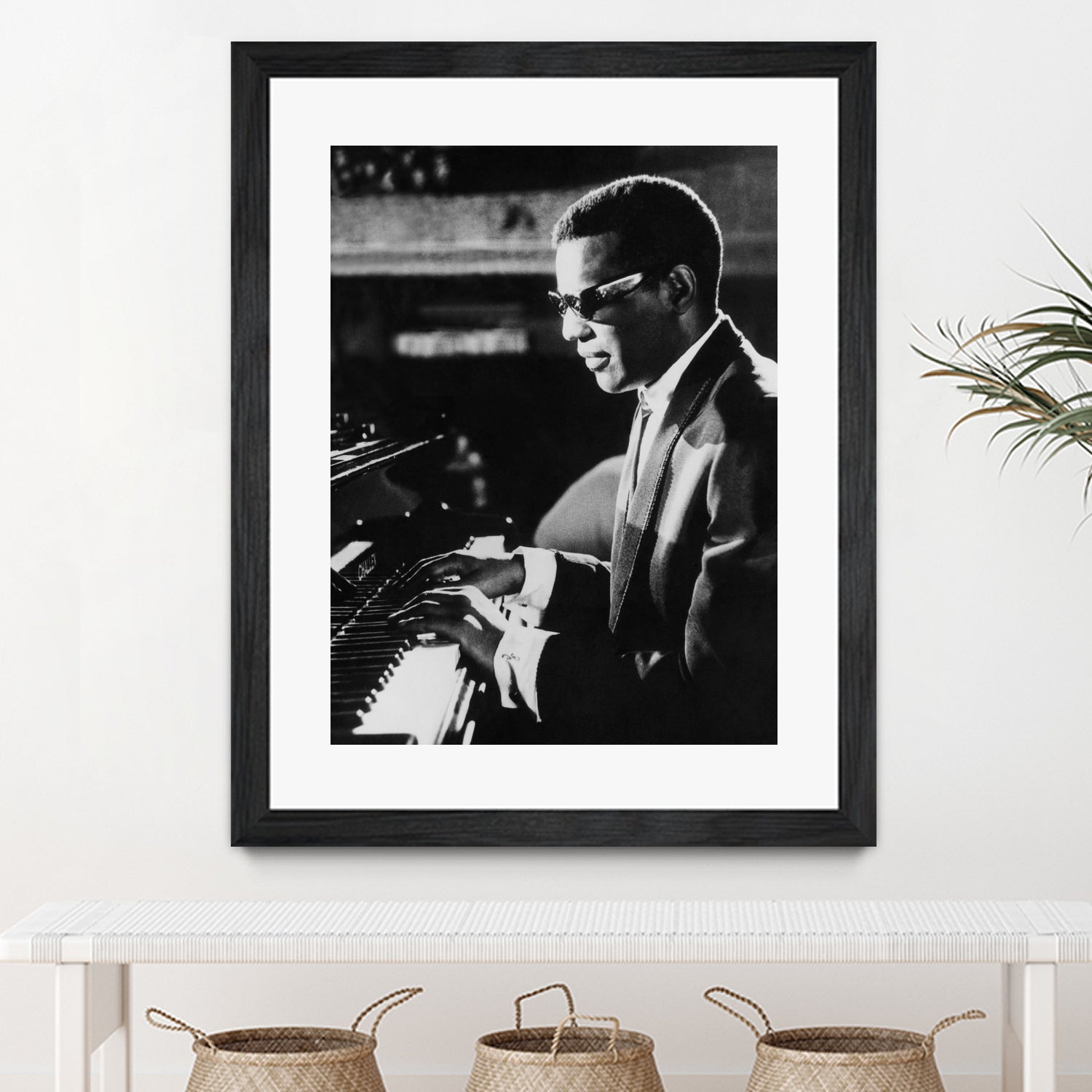 Ray Charles At The Piano by Bridgeman Images on GIANT ART - black and white photography