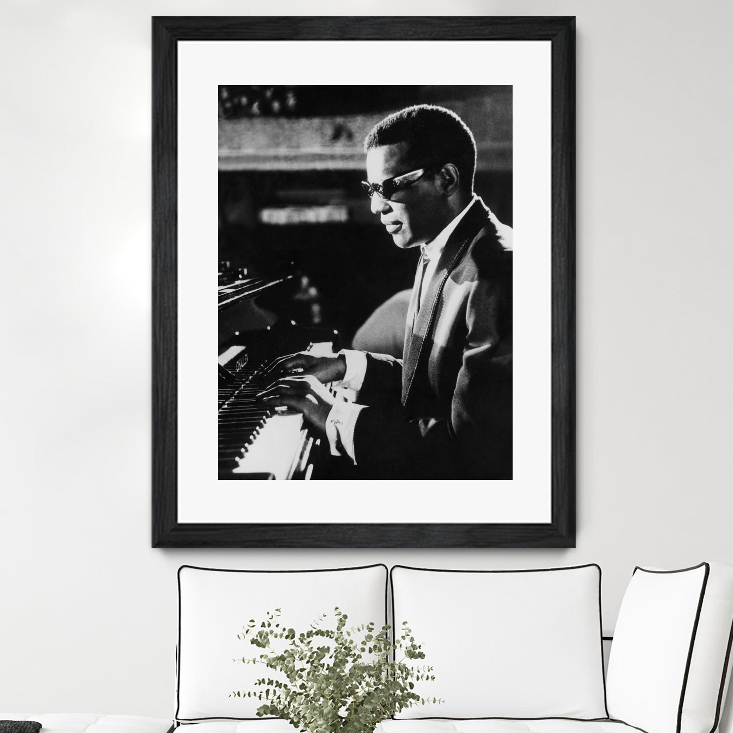 Ray Charles At The Piano by Bridgeman Images on GIANT ART - black and white photography
