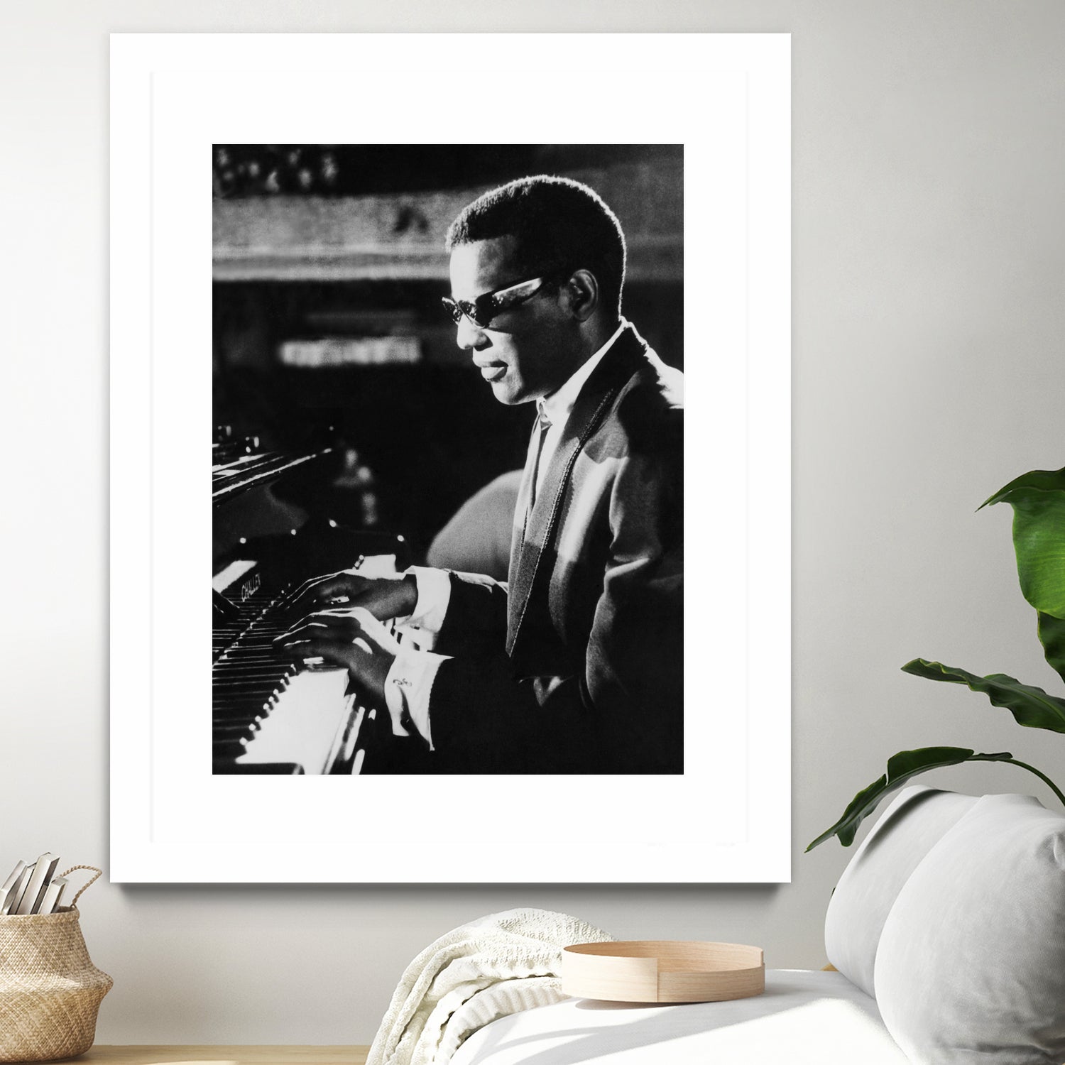 Ray Charles At The Piano by Bridgeman Images on GIANT ART - black and white photography