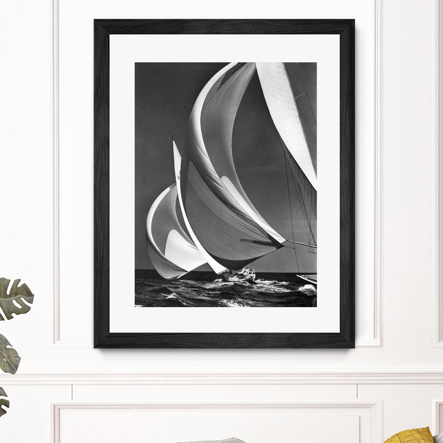 Two sailboats racing with their spinakers on a reach, 1940s by Bridgeman Images on GIANT ART - black and white photography