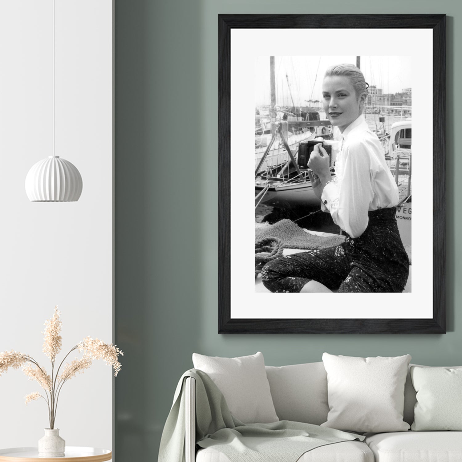 Grace Kelly During Cannes Festival on May 6, 1955 by Bridgeman Images on GIANT ART - black and white photography