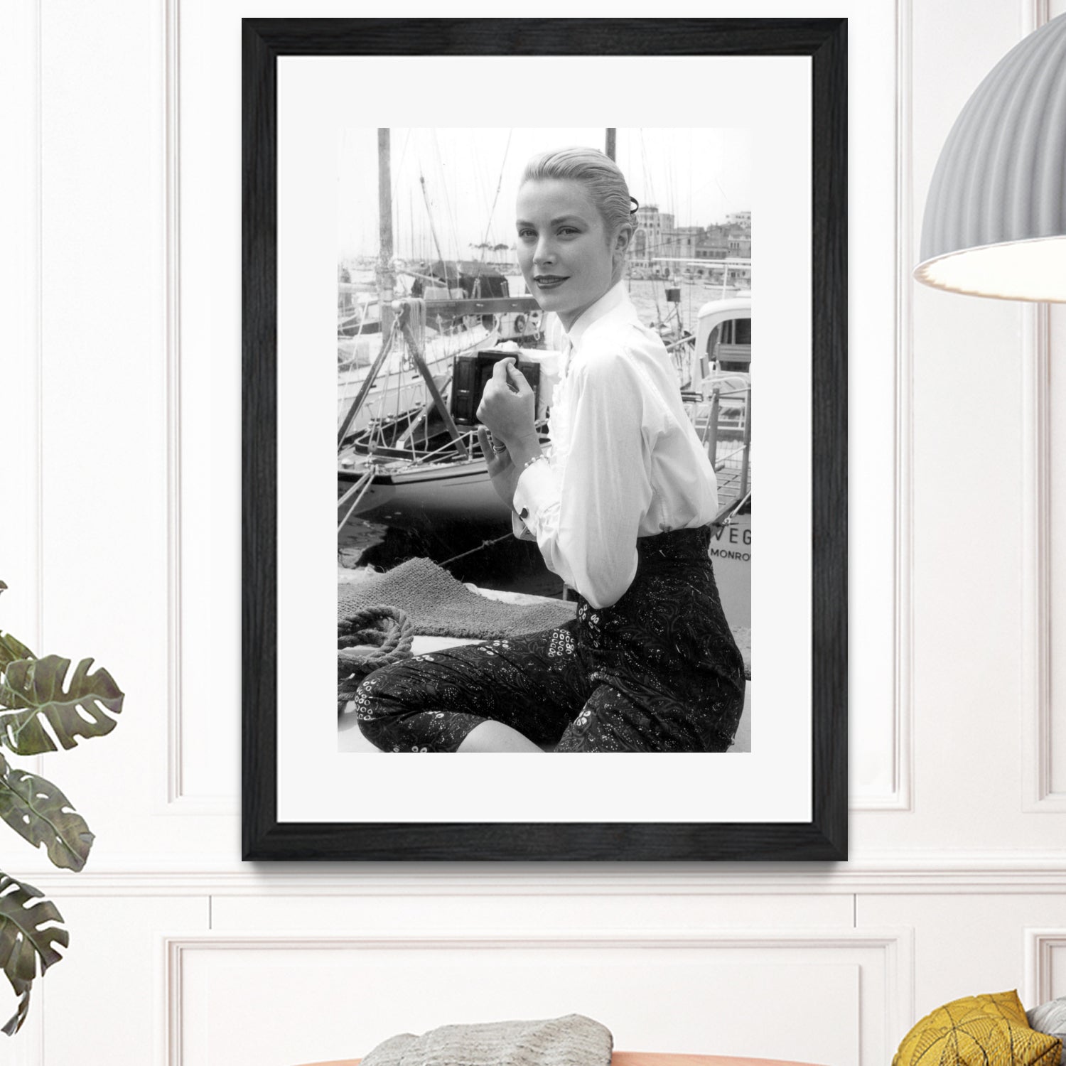 Grace Kelly During Cannes Festival on May 6, 1955 by Bridgeman Images on GIANT ART - black and white photography