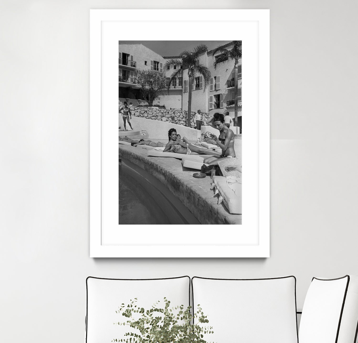 Opening of Famous Luxury Hotel Byblos in Saint Tropez in 1967 by Photo © AGIP / Bridgeman Images on GIANT ART - black and white photography