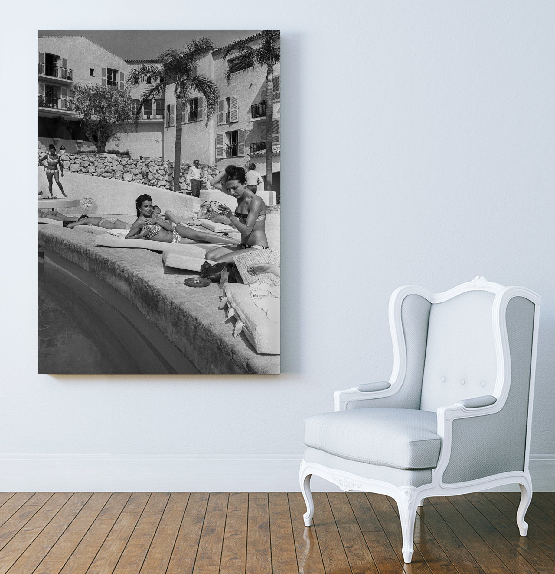 Opening of Famous Luxury Hotel Byblos in Saint Tropez in 1967 by Photo © AGIP / Bridgeman Images on GIANT ART - black and white photography