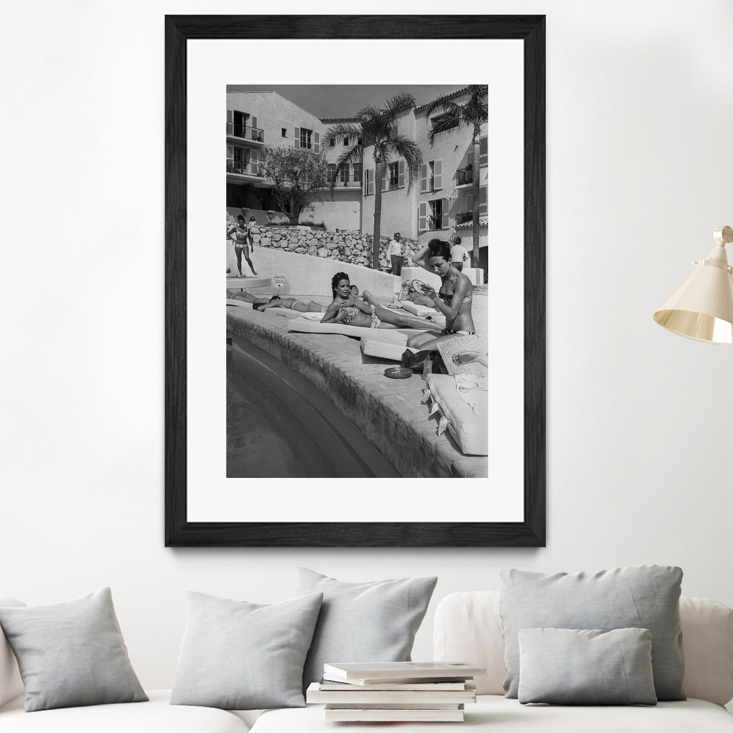 Opening of Famous Luxury Hotel Byblos in Saint Tropez in 1967 by Photo © AGIP / Bridgeman Images on GIANT ART - black and white photography