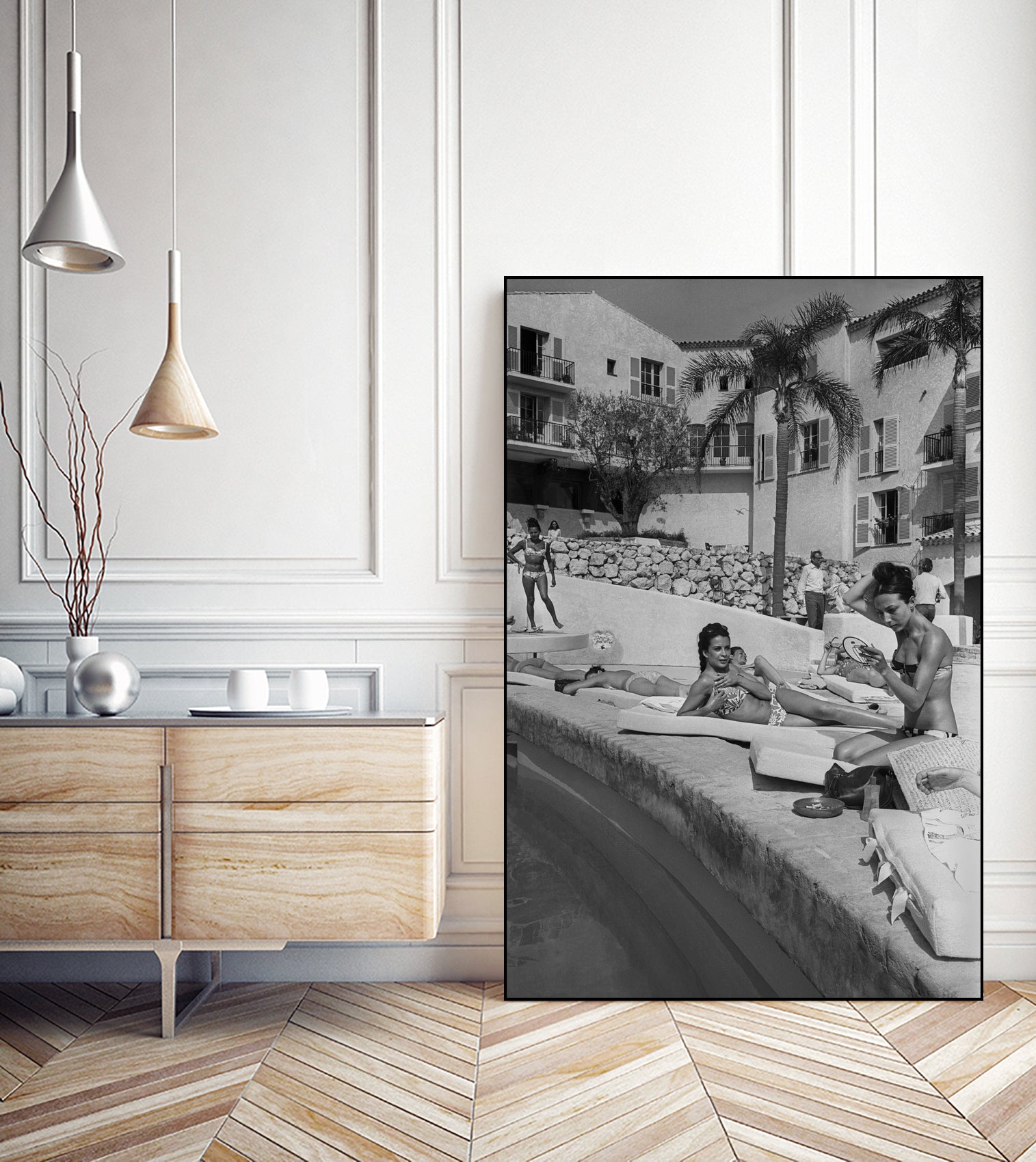 Opening of Famous Luxury Hotel Byblos in Saint Tropez in 1967 by Photo © AGIP / Bridgeman Images on GIANT ART - black and white photography