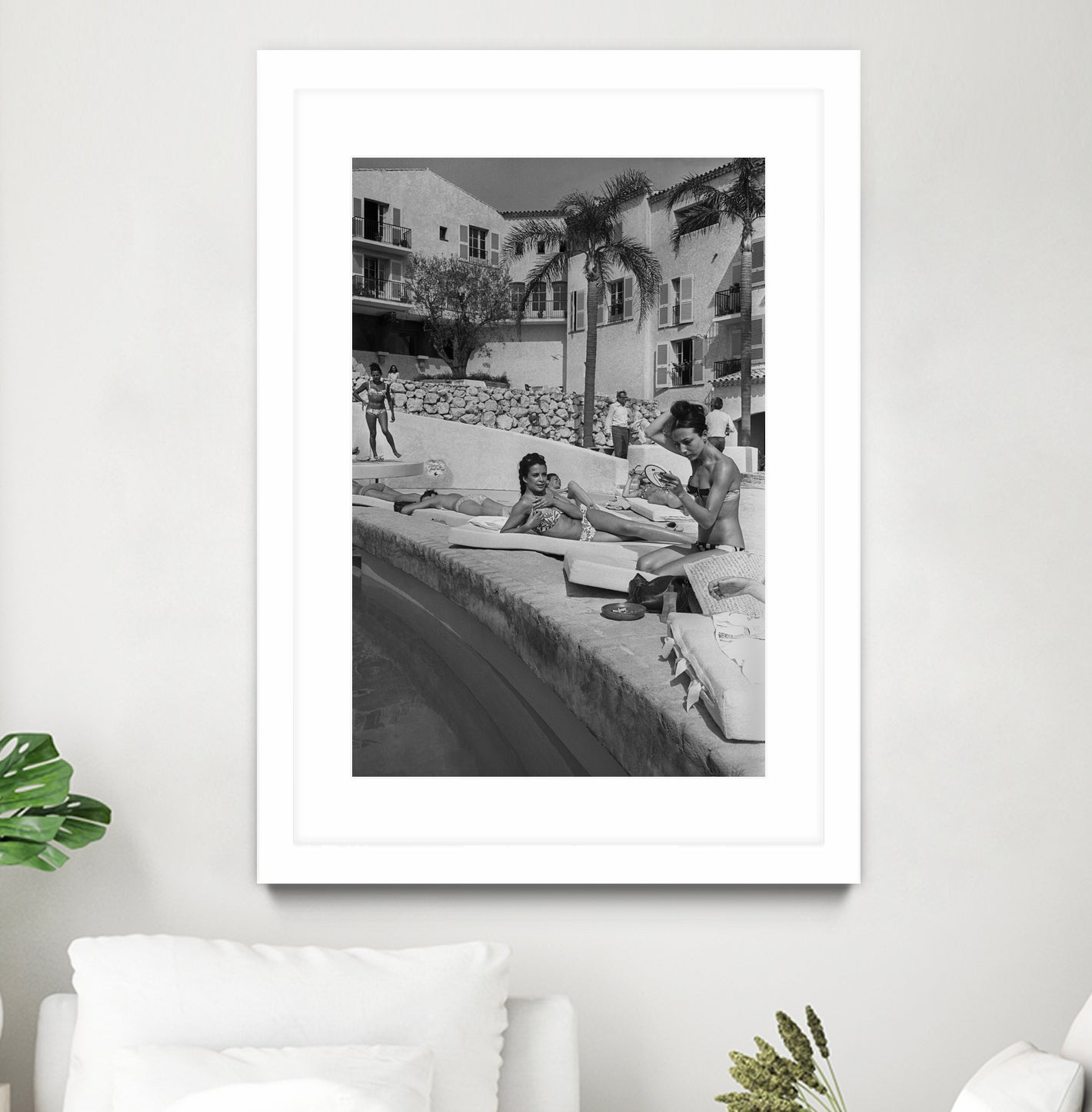 Opening of Famous Luxury Hotel Byblos in Saint Tropez in 1967 by Photo © AGIP / Bridgeman Images on GIANT ART - black and white photography