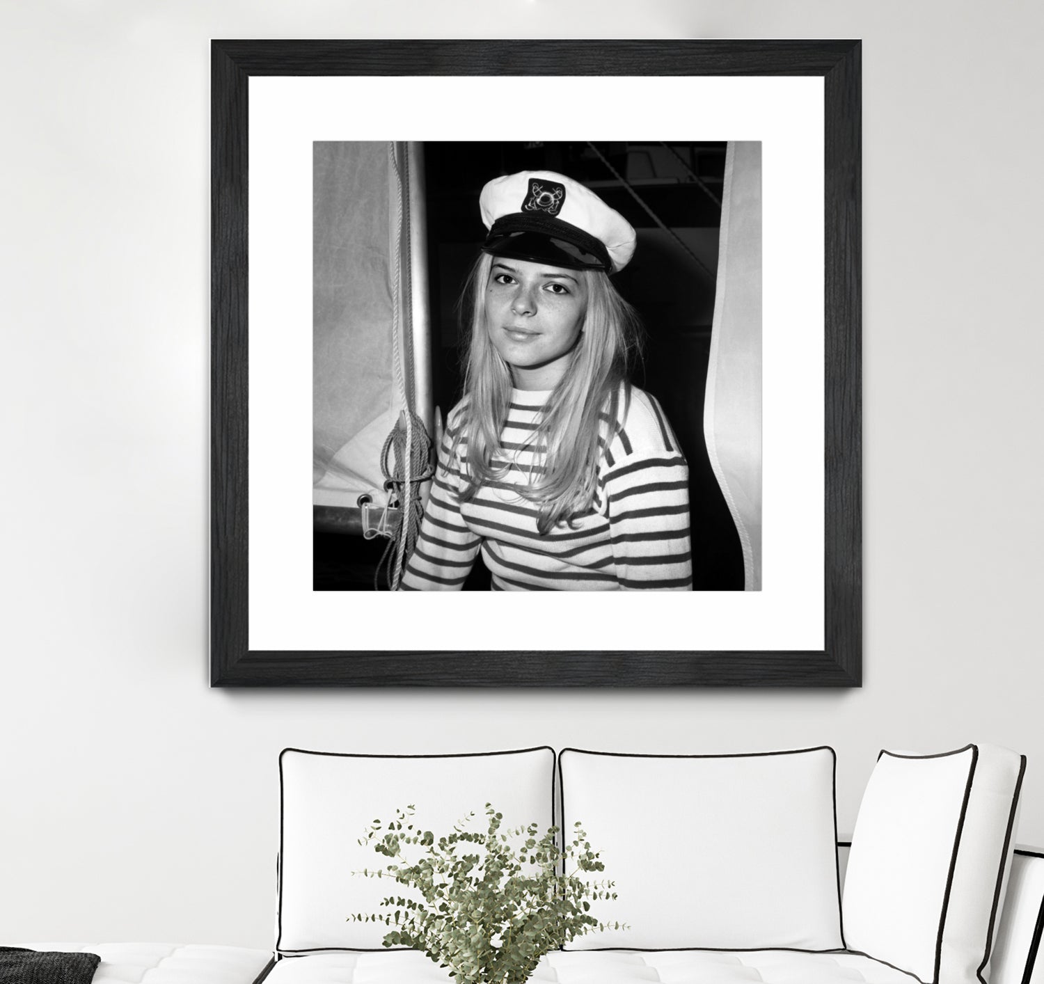 French Singer France Gall With Sailor Suit at Sailing Show, Paris, 17th January 1968 by Bridgeman Images on GIANT ART - black and white photography