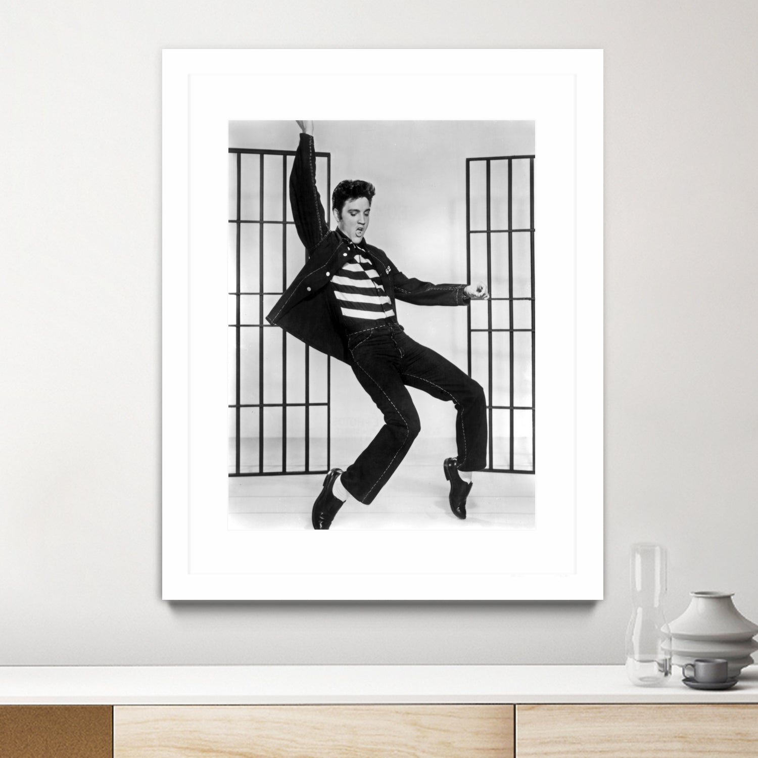 Jailhouse Rock' de RichardThorpe avec Elvis Presley 1957 by Bridgeman Images on GIANT ART - black and white photography