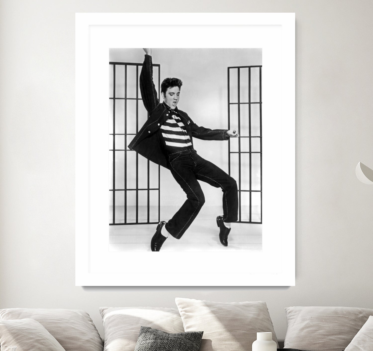 Jailhouse Rock' de RichardThorpe avec Elvis Presley 1957 by Bridgeman Images on GIANT ART - black and white photography