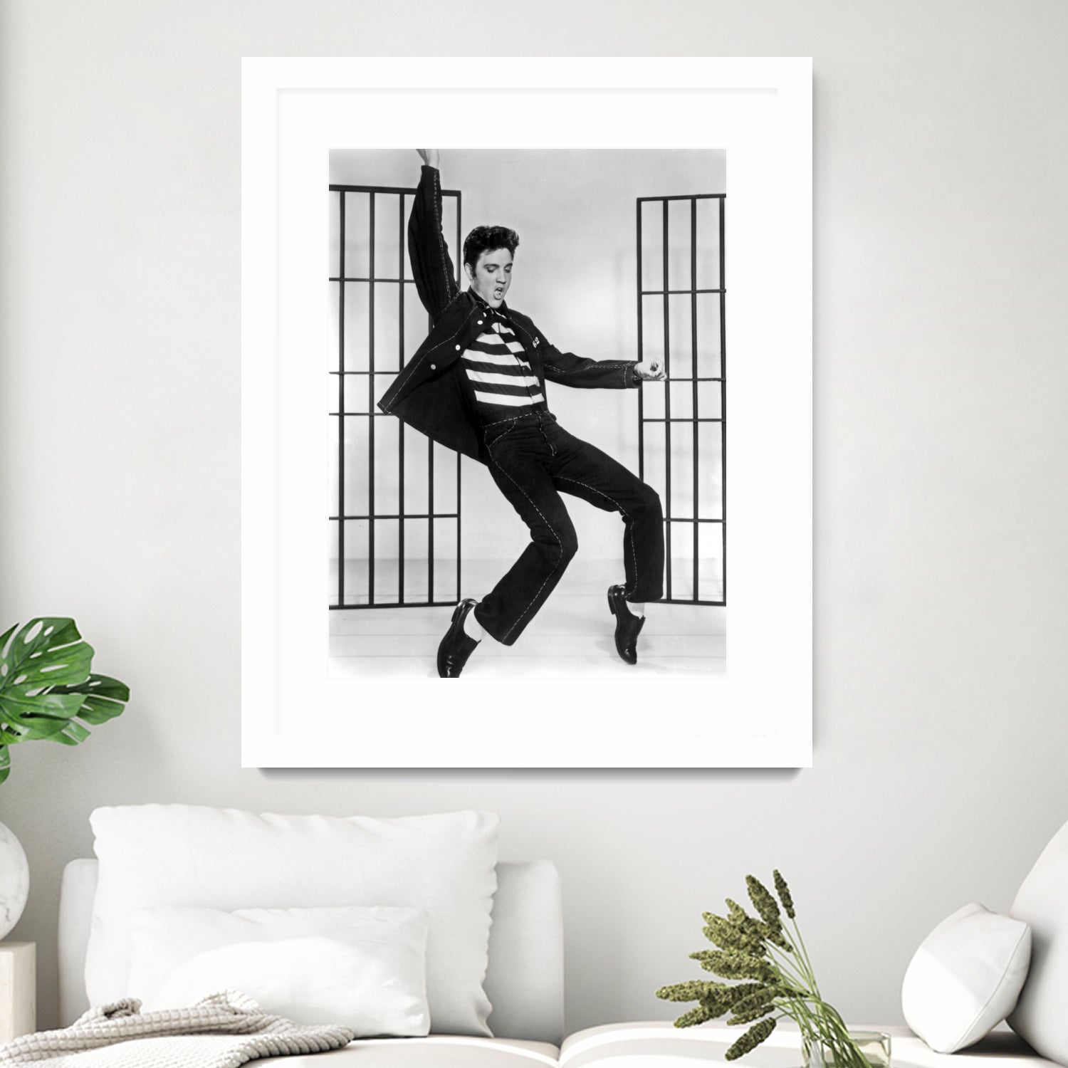 Jailhouse Rock' de RichardThorpe avec Elvis Presley 1957 by Bridgeman Images on GIANT ART - black and white photography