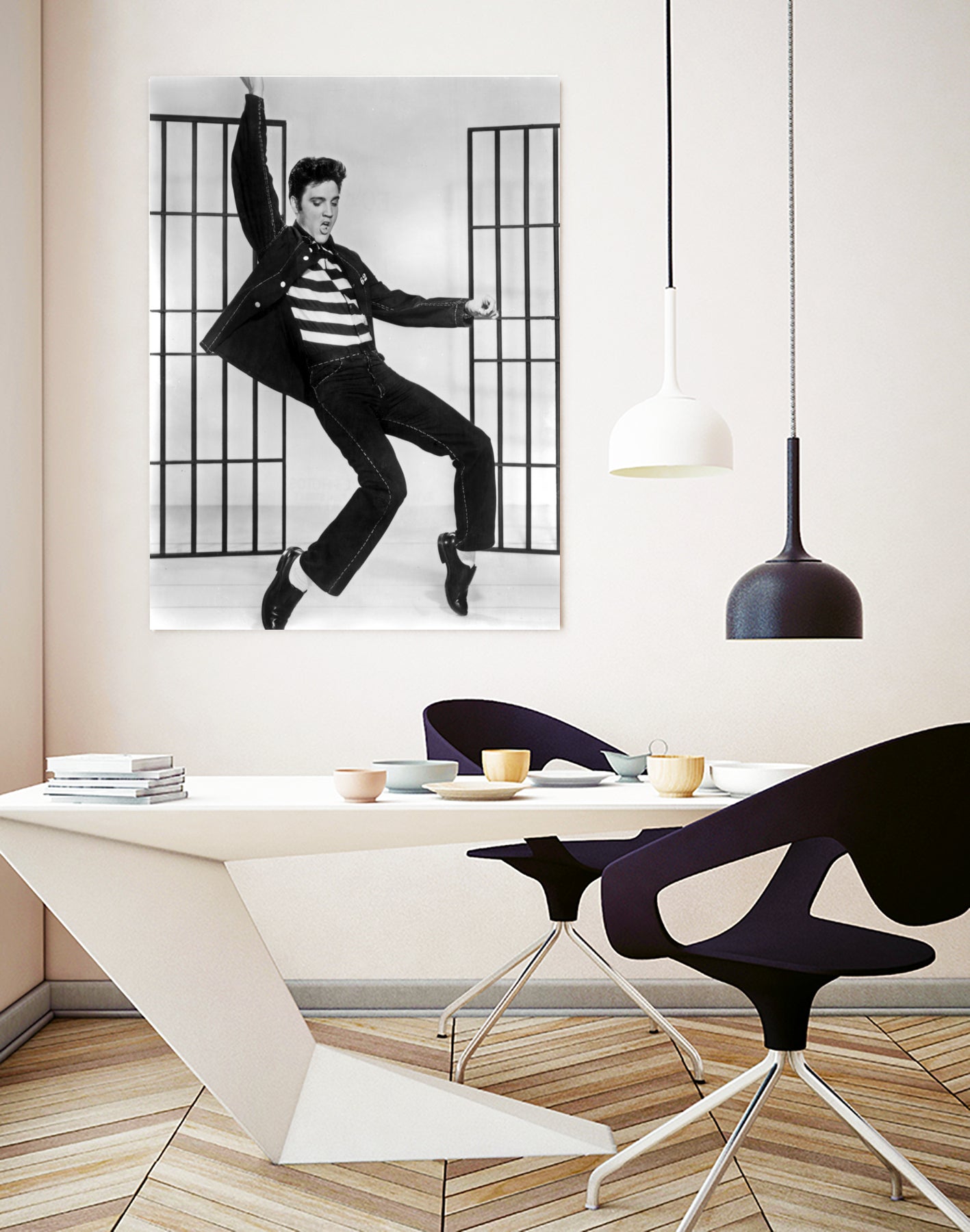 Jailhouse Rock' de RichardThorpe avec Elvis Presley 1957 by Bridgeman Images on GIANT ART - black and white photography