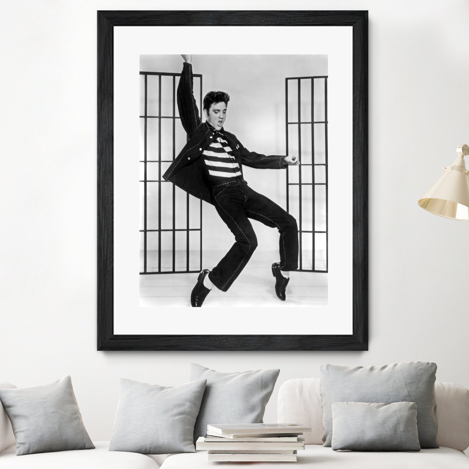Jailhouse Rock' de RichardThorpe avec Elvis Presley 1957 by Bridgeman Images on GIANT ART - black and white photography