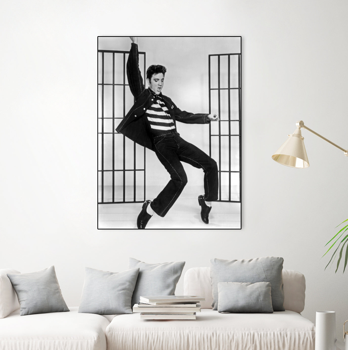 Jailhouse Rock' de RichardThorpe avec Elvis Presley 1957 by Bridgeman Images on GIANT ART - black and white photography