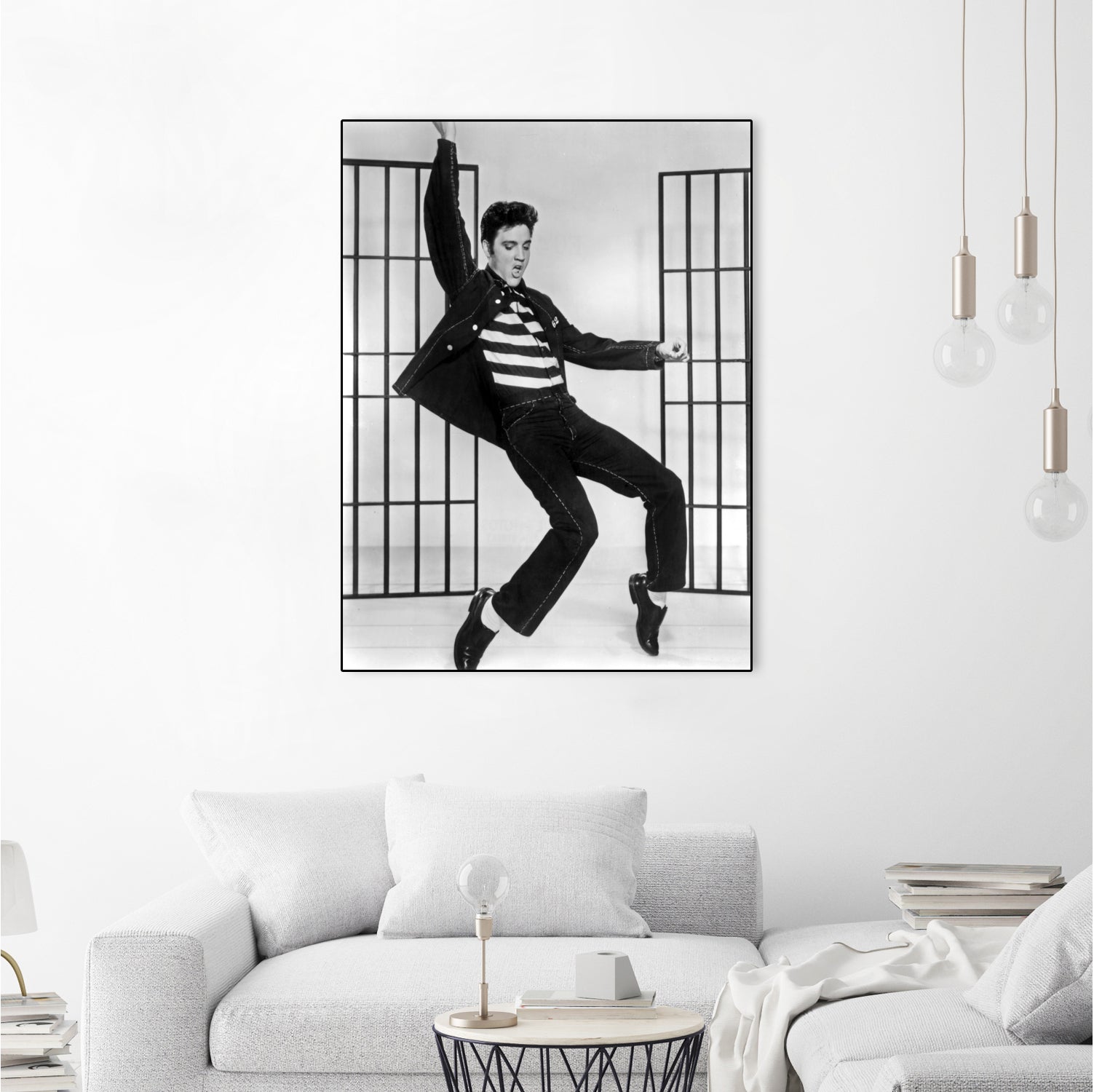 Jailhouse Rock' de RichardThorpe avec Elvis Presley 1957 by Bridgeman Images on GIANT ART - black and white photography