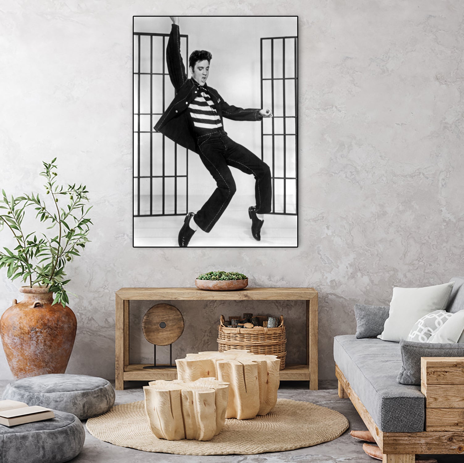 Jailhouse Rock' de RichardThorpe avec Elvis Presley 1957 by Bridgeman Images on GIANT ART - black and white photography