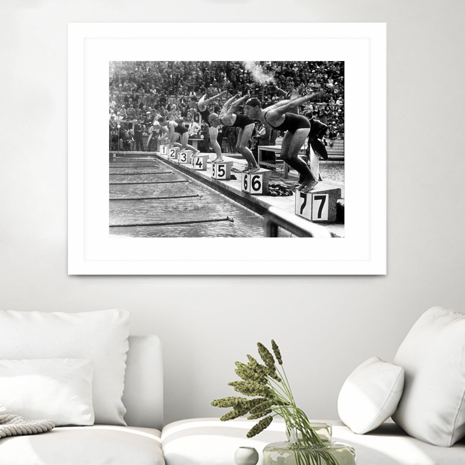swimming competition at berlin Olympic Games in 1936 by Bridgeman Images on GIANT ART - black and white photgraphy