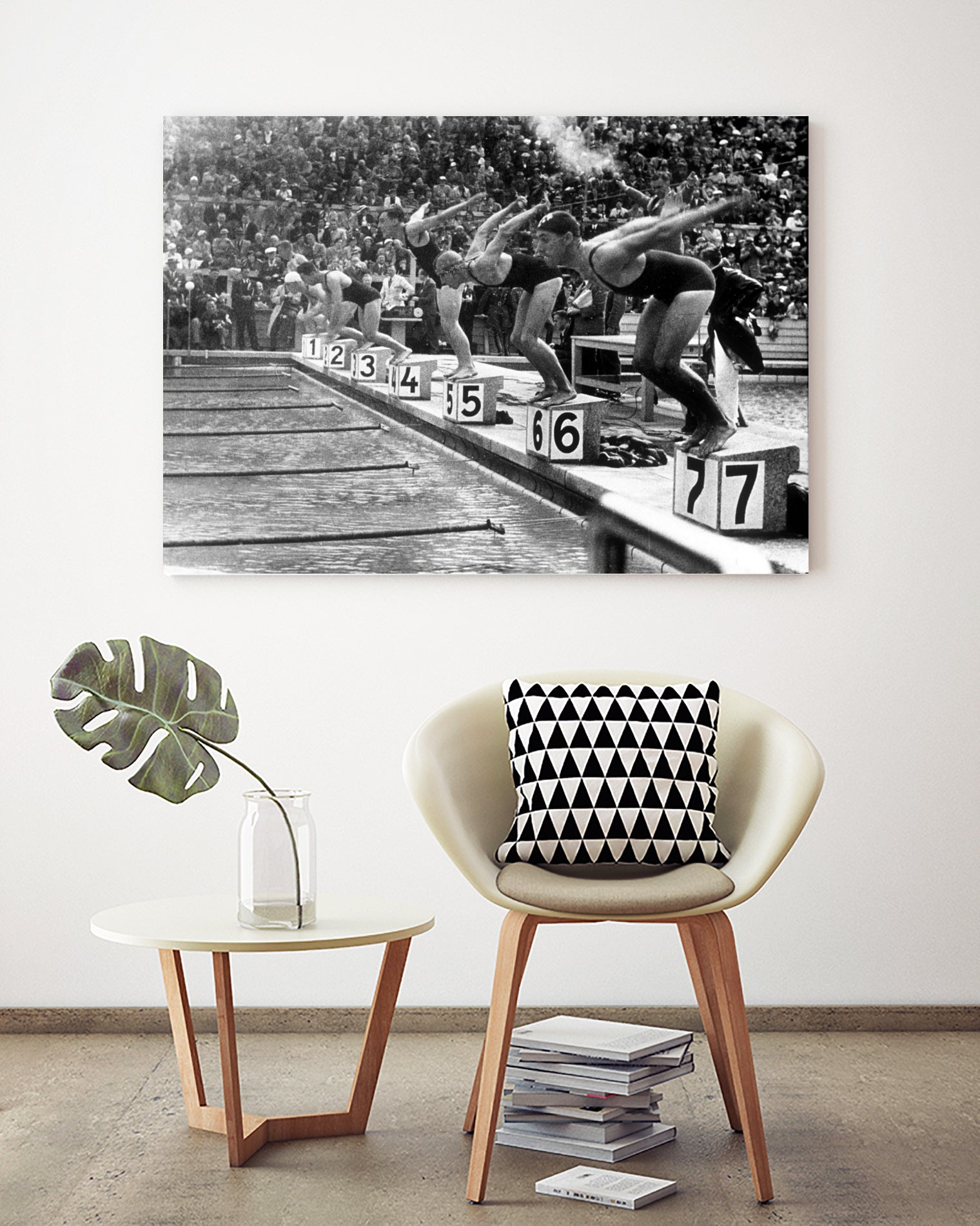 swimming competition at berlin Olympic Games in 1936 by Bridgeman Images on GIANT ART - black and white photgraphy