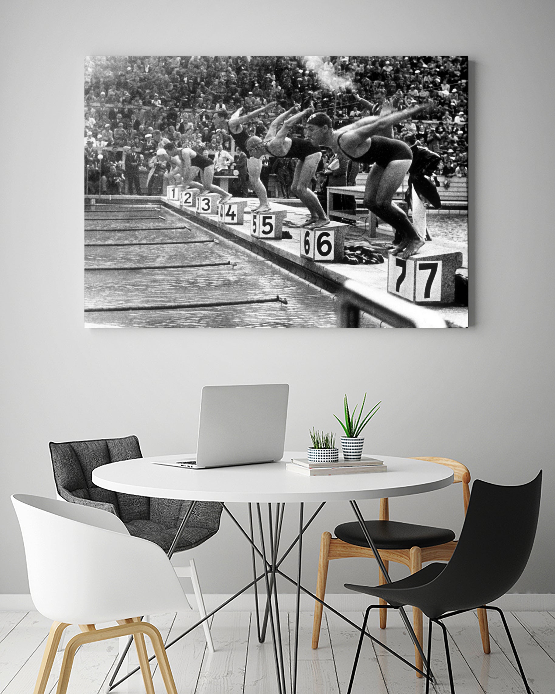 swimming competition at berlin Olympic Games in 1936 by Bridgeman Images on GIANT ART - black and white photgraphy