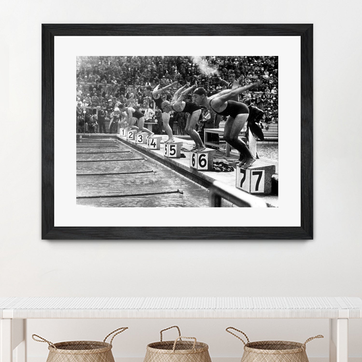 swimming competition at berlin Olympic Games in 1936 by Bridgeman Images on GIANT ART - black and white photgraphy