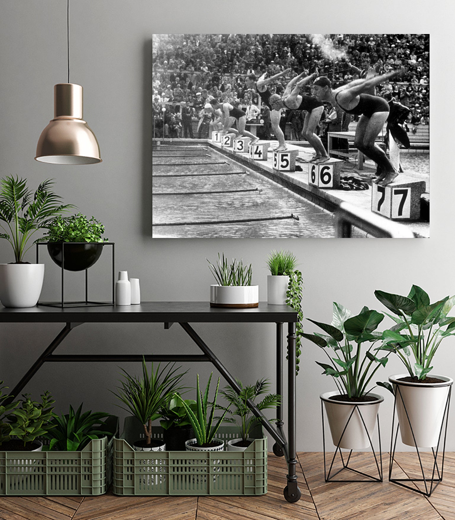 swimming competition at berlin Olympic Games in 1936 by Bridgeman Images on GIANT ART - black and white photgraphy
