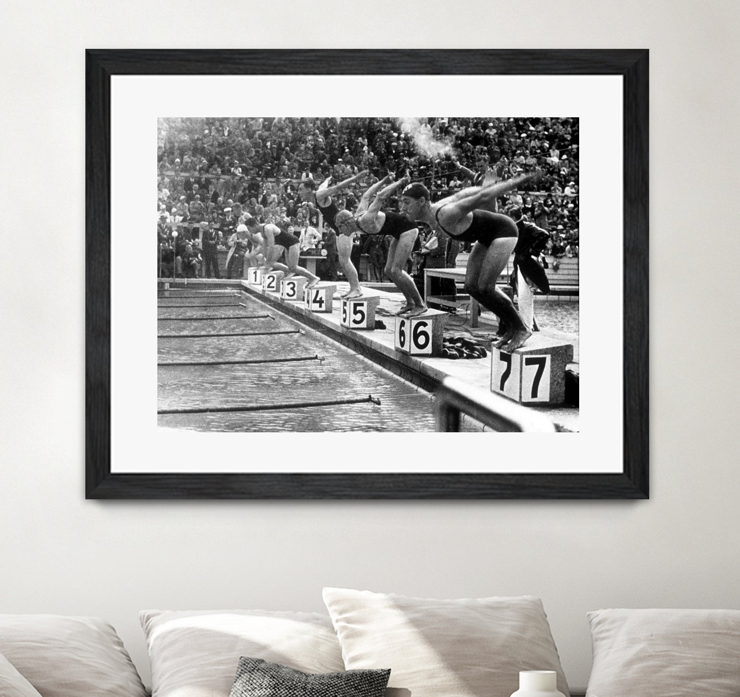 swimming competition at berlin Olympic Games in 1936 by Bridgeman Images on GIANT ART - black and white photgraphy