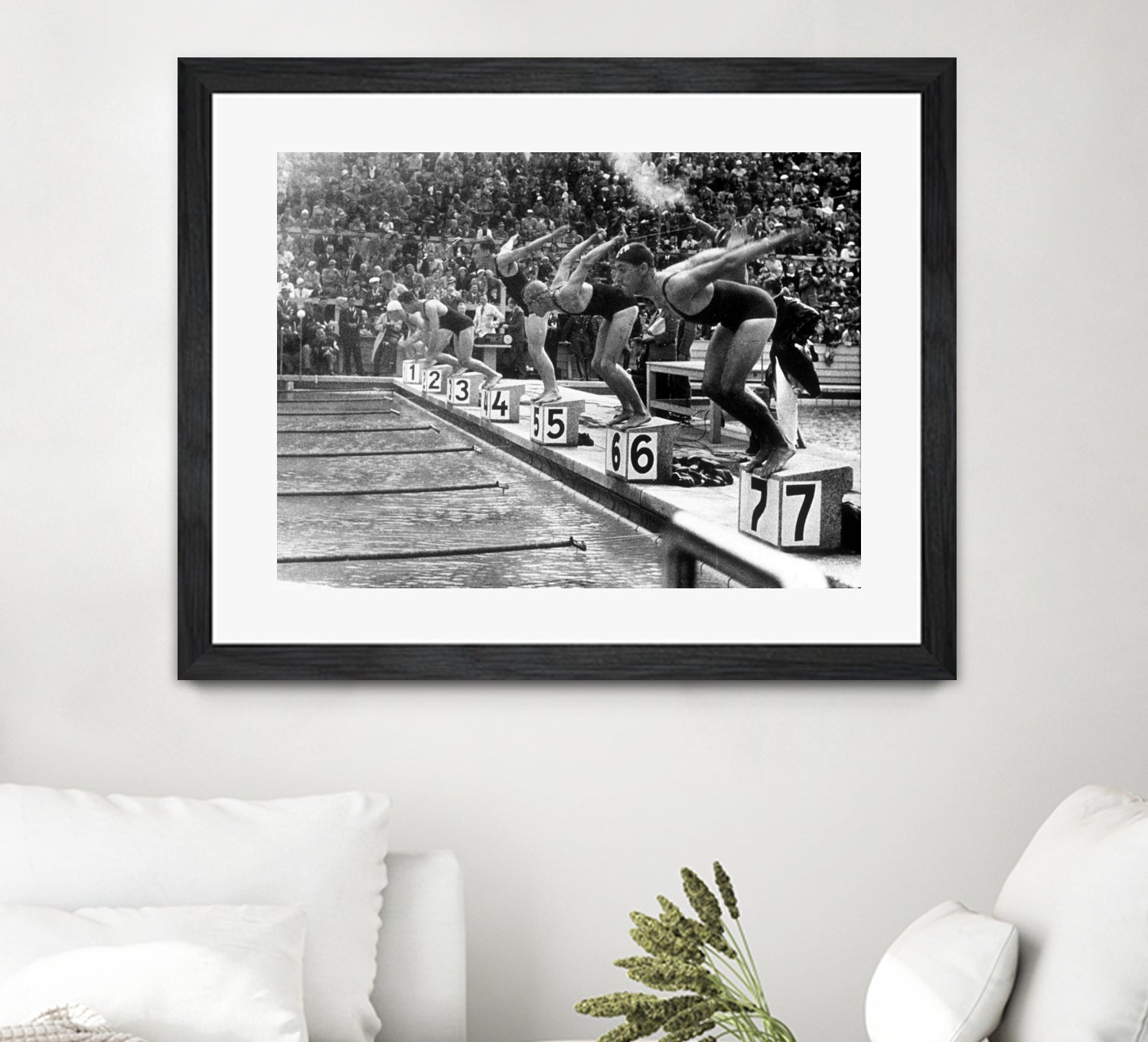 swimming competition at berlin Olympic Games in 1936 by Bridgeman Images on GIANT ART - black and white photgraphy