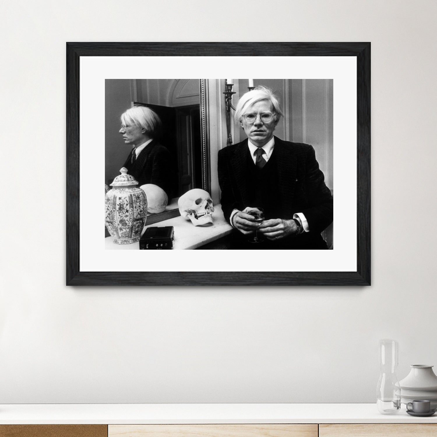 Andy Warhol in London, November 12th, 1975 by Bridgeman Images on GIANT ART - black and white photography