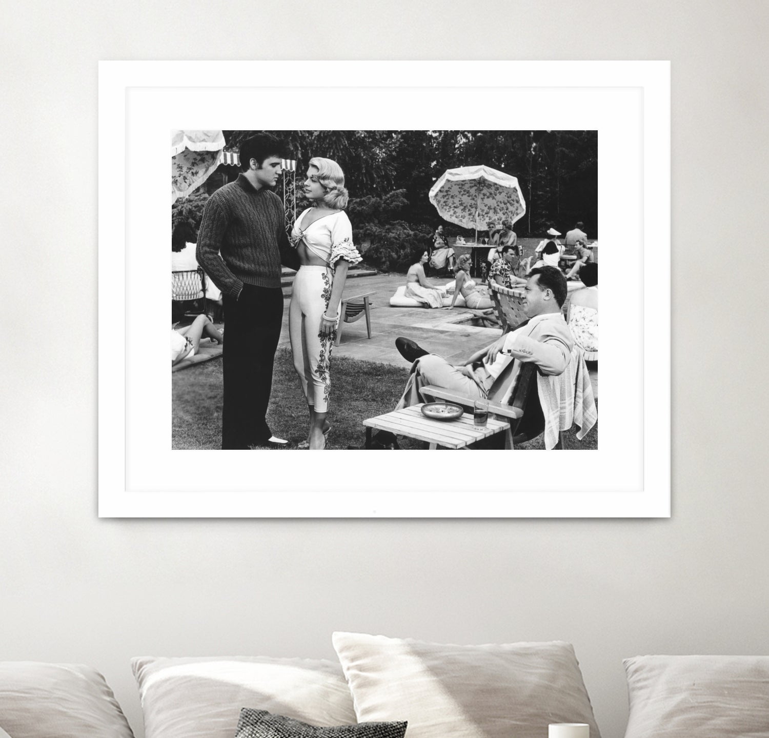 Elvis Presley, Jennifer Holden And Mickey Shaughnessy by Bridgeman on GIANT ART - black and white photography