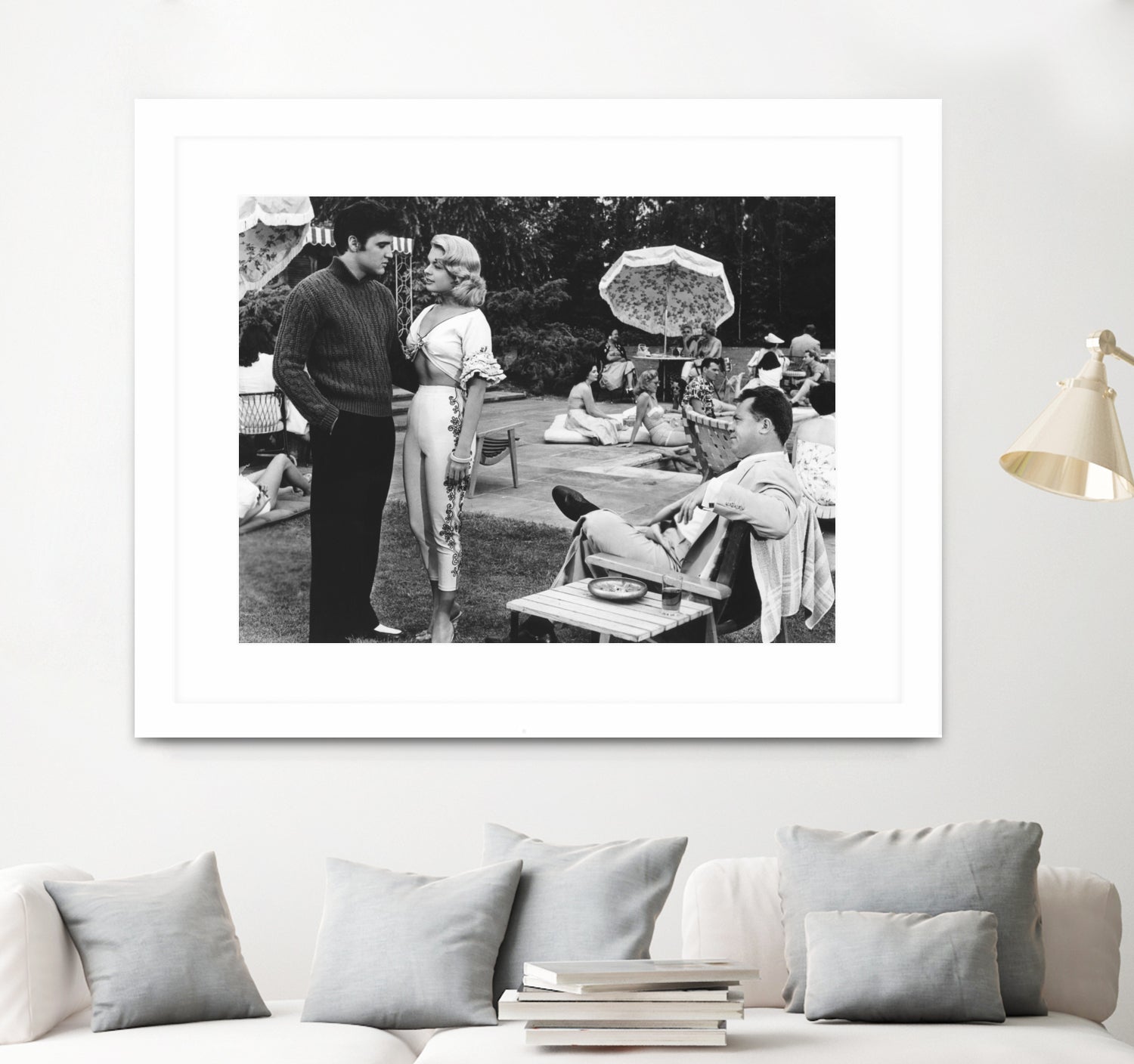 Elvis Presley, Jennifer Holden And Mickey Shaughnessy by Bridgeman on GIANT ART - black and white photography