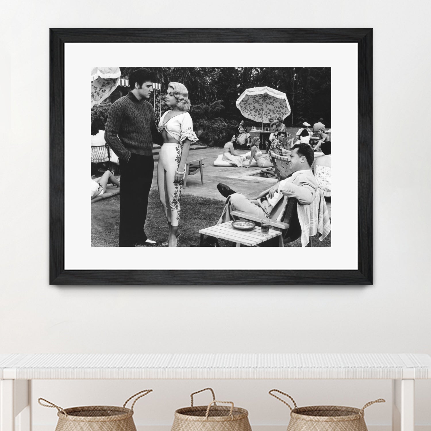 Elvis Presley, Jennifer Holden And Mickey Shaughnessy by Bridgeman on GIANT ART - black and white photography