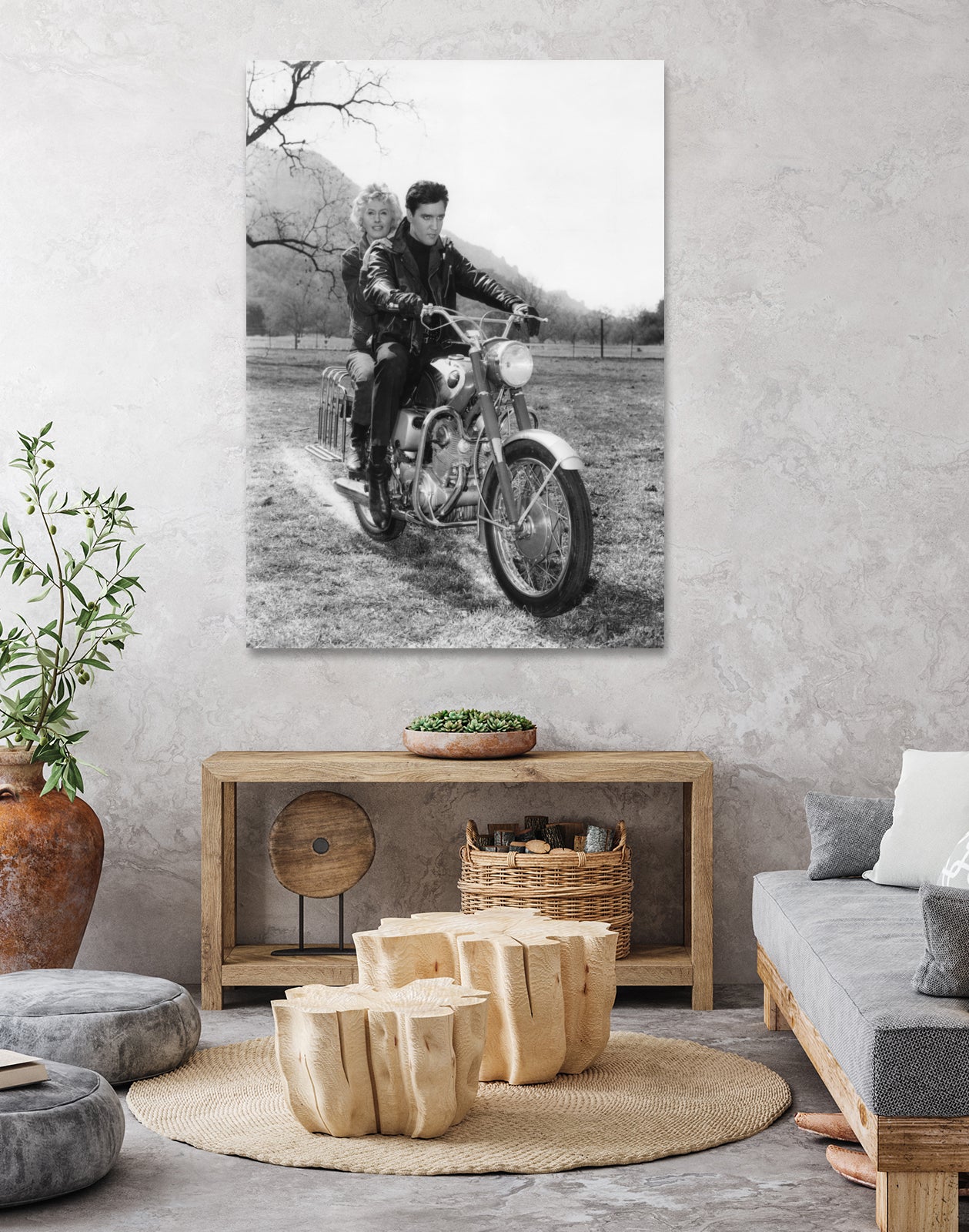 Barbara Stanwyck And Elvis Presley by Bridgeman Images on GIANT ART - black and white photography