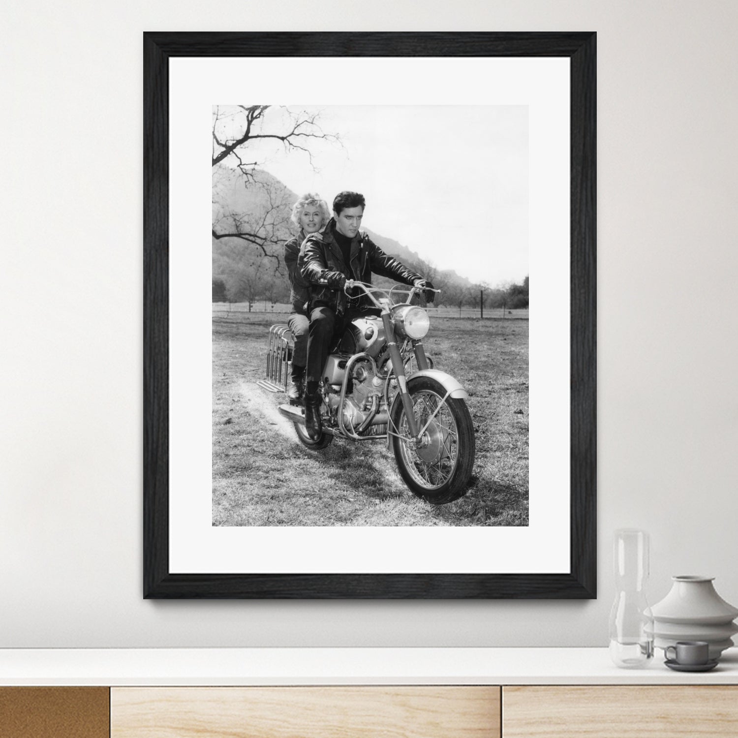 Barbara Stanwyck And Elvis Presley by Bridgeman Images on GIANT ART - black and white photography