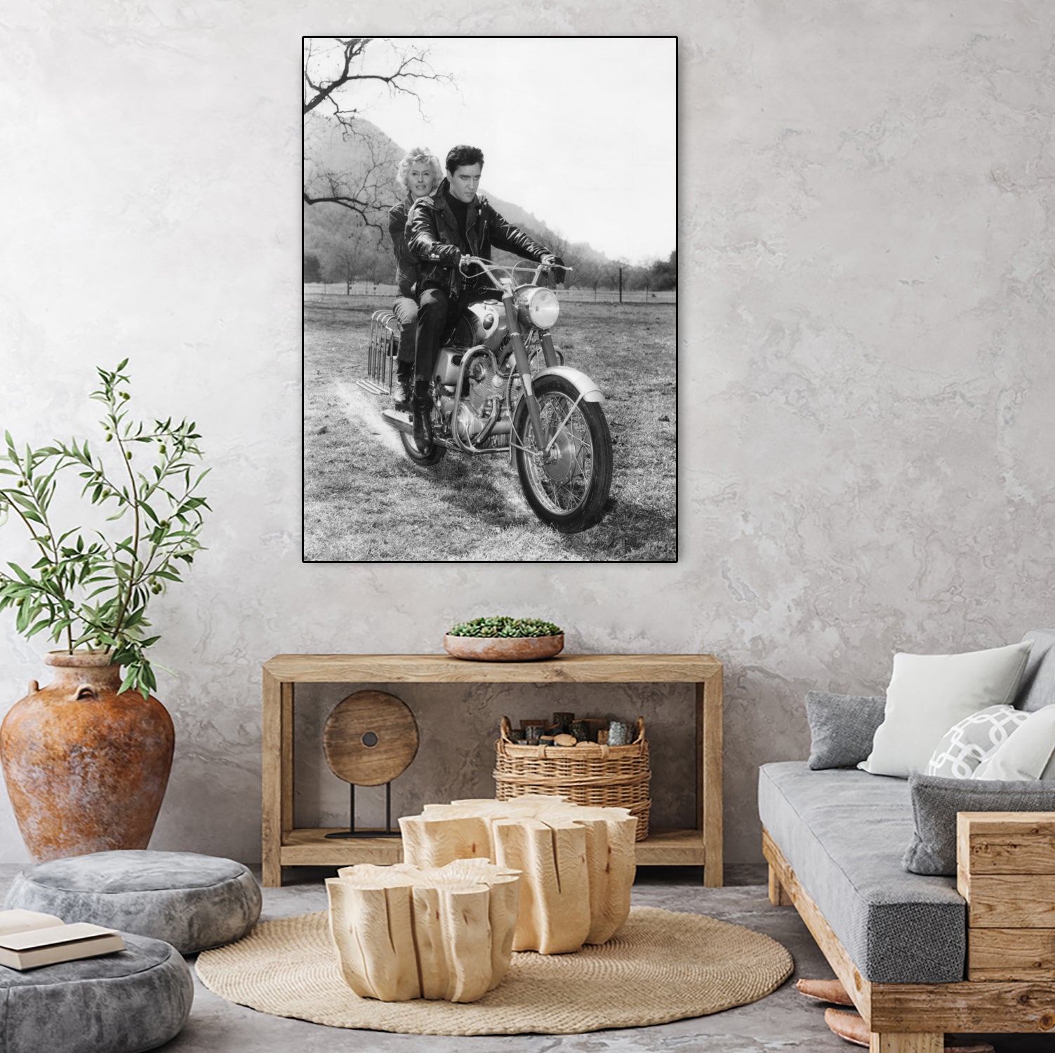 Barbara Stanwyck And Elvis Presley by Bridgeman Images on GIANT ART - black and white photography