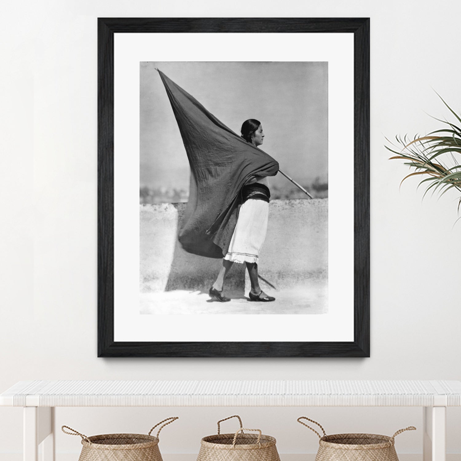 Woman with Flag, Mexico City, 1928 by Bridgeman Images on GIANT ART - black and white photography