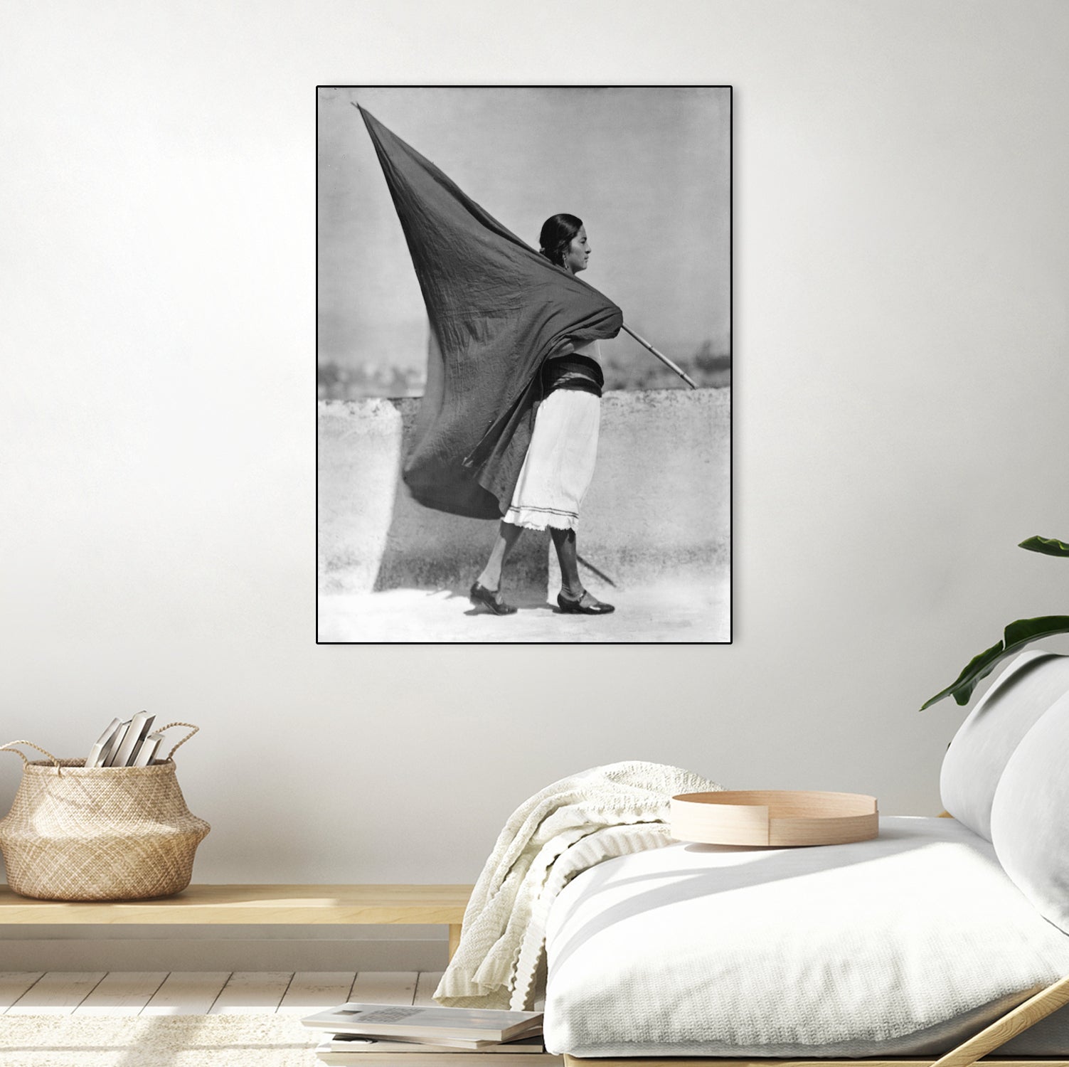 Woman with Flag, Mexico City, 1928 by Bridgeman Images on GIANT ART - black and white photography