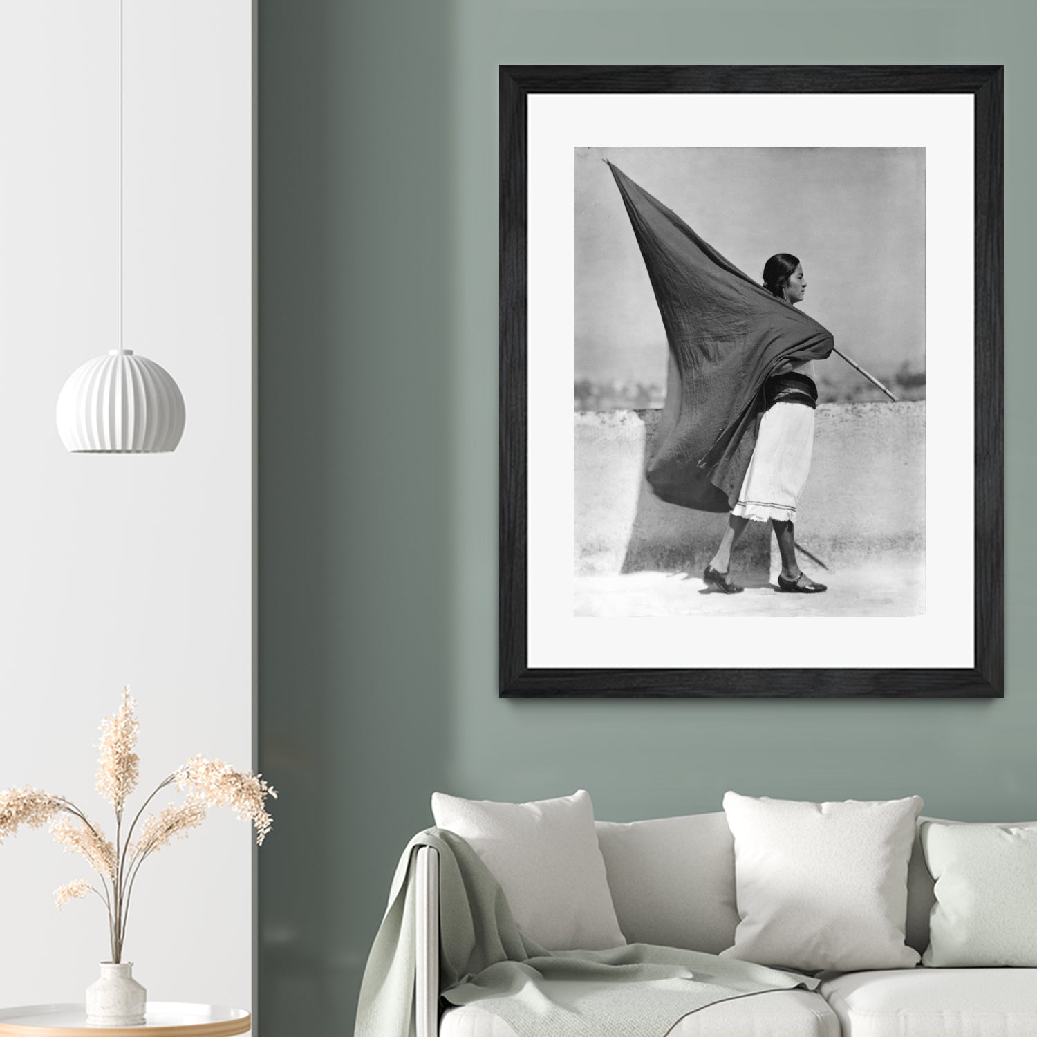 Woman with Flag, Mexico City, 1928 by Bridgeman Images on GIANT ART - black and white photography