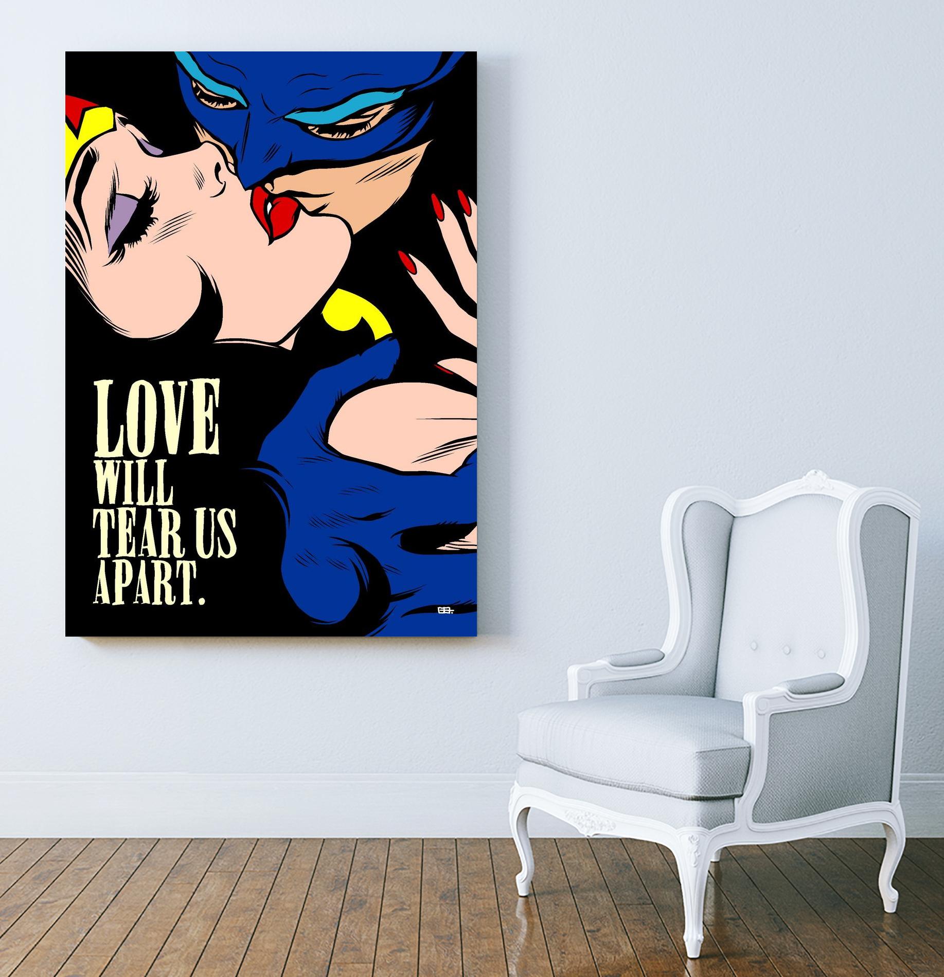 Love Vigilantes by Butcher Billy on GIANT ART - red digital batman kissing