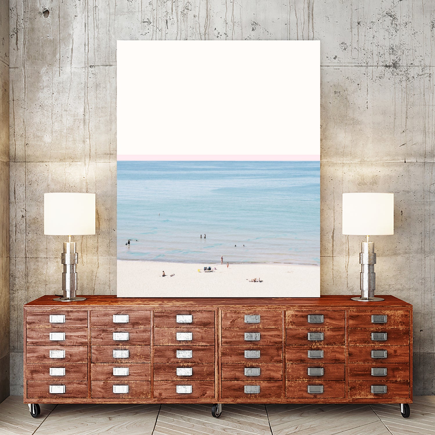 A day at the beach by 83 oranges on GIANT ART - blue coastal beach