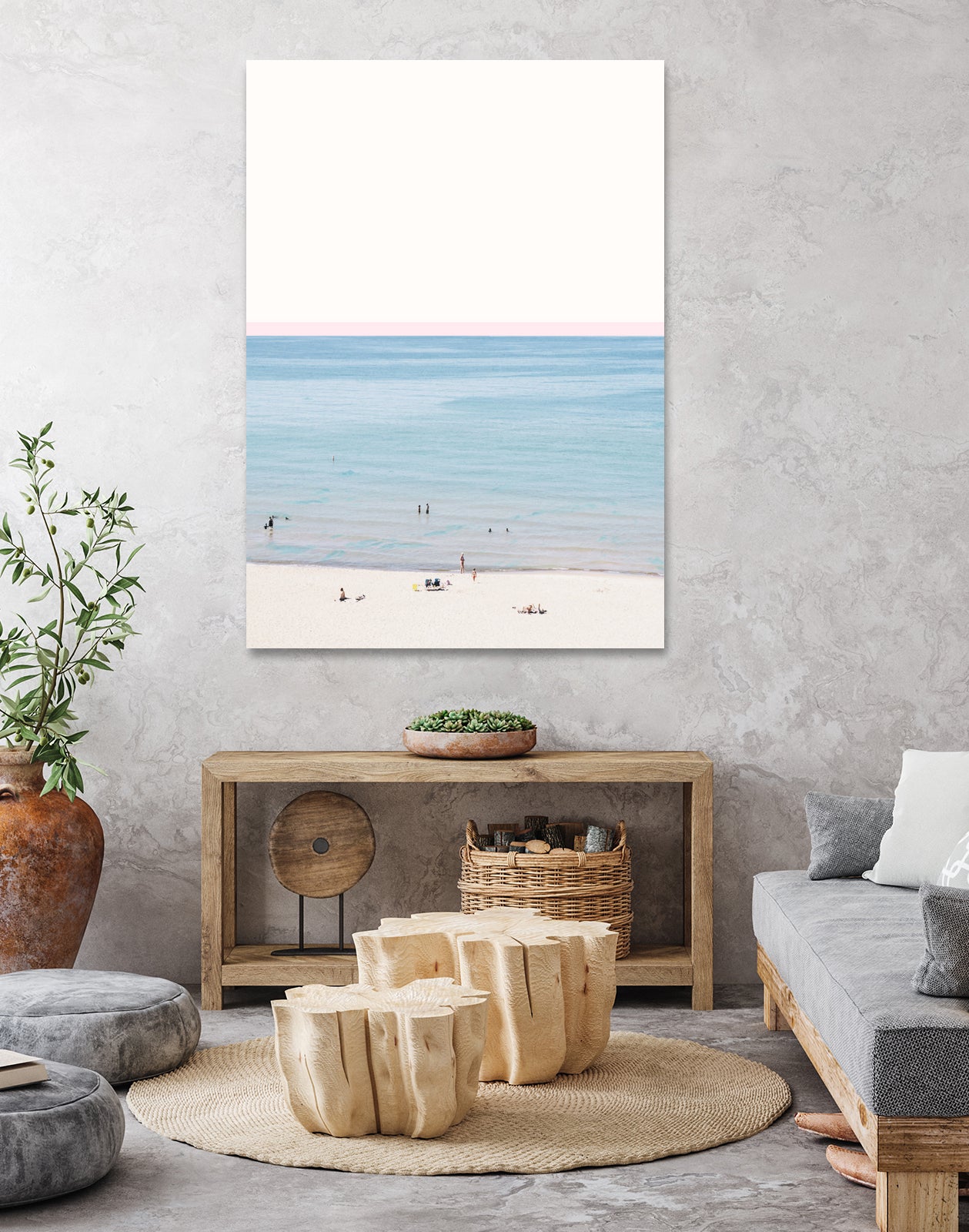 A day at the beach by 83 oranges on GIANT ART - blue coastal beach