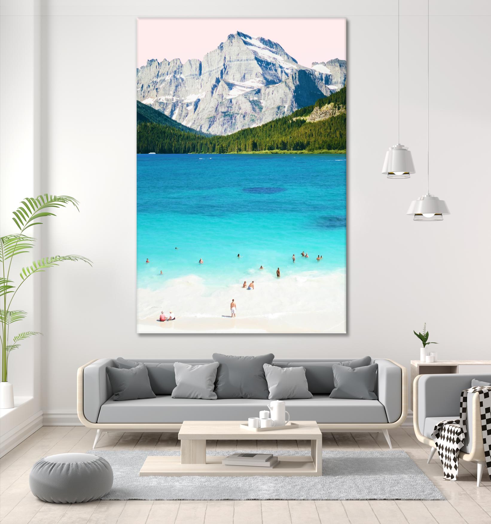 Summer Vibes by 83 Oranges on GIANT ART - blue digital mountain