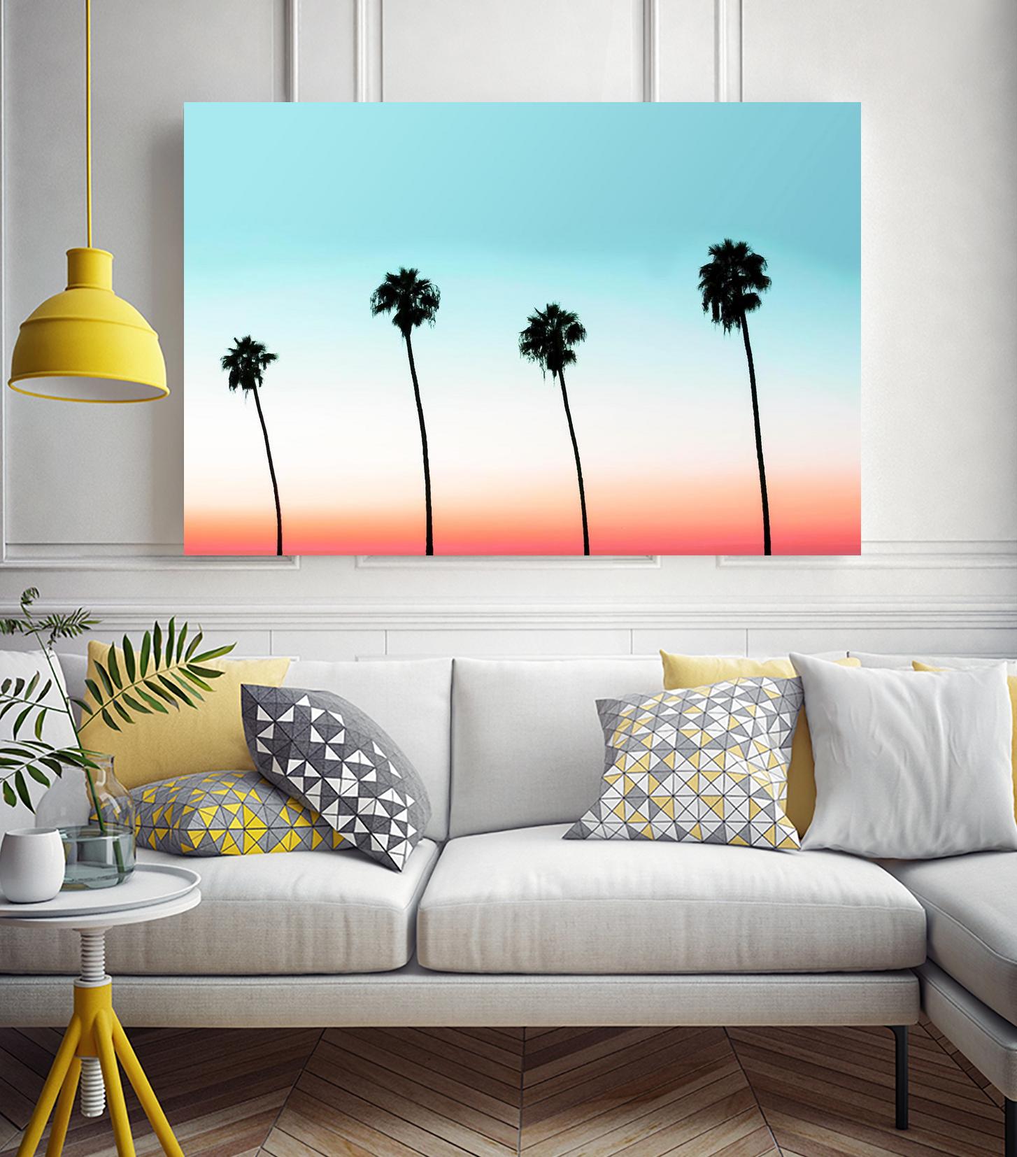 Sunset-Boulevard by 83 oranges on GIANT ART - orange digital palm tree